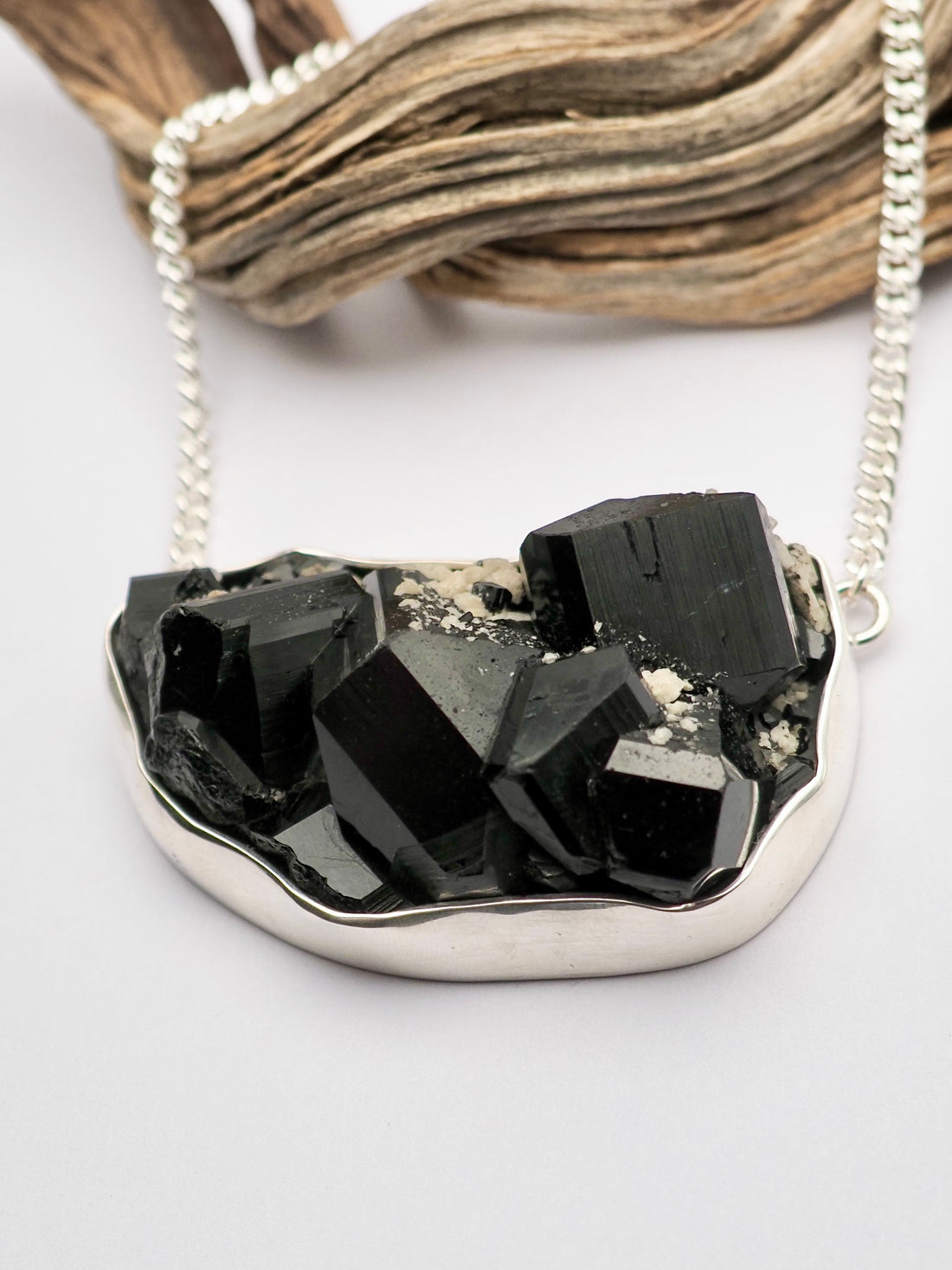 Black Tourmaline Cluster Talisman Necklace