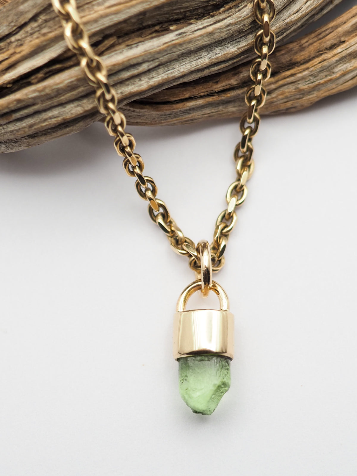 Peridot 14k Gold Talisman Pendant