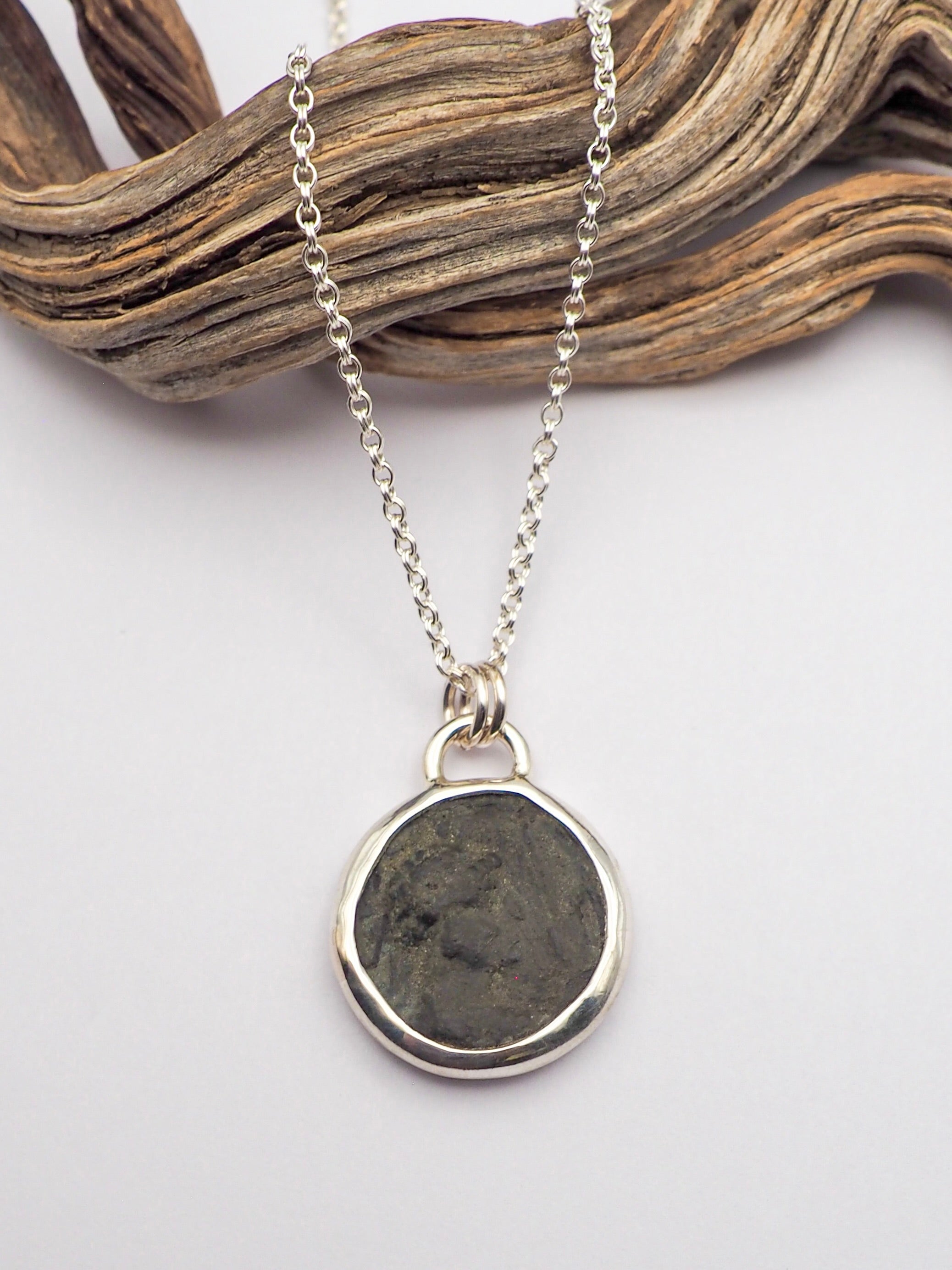 Ancient Roman Bronze Coin Talisman Necklace