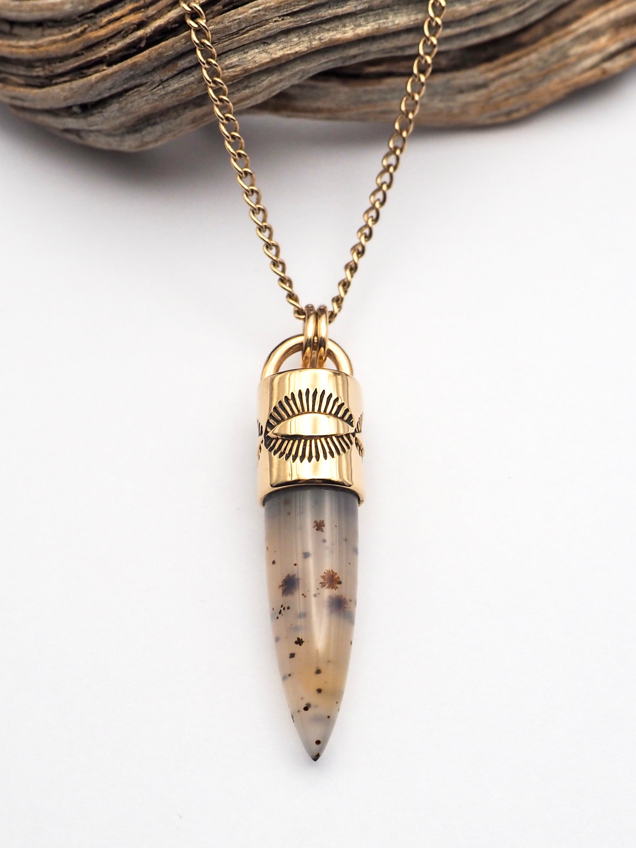 Montana Agate 14K Gold Eye Talisman