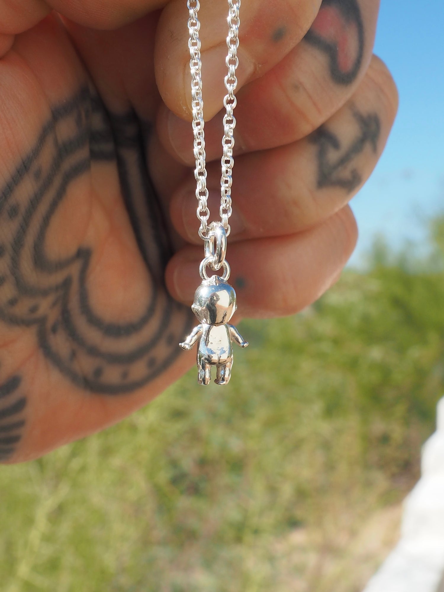 Sterling Silver Kewpie Doll Necklace