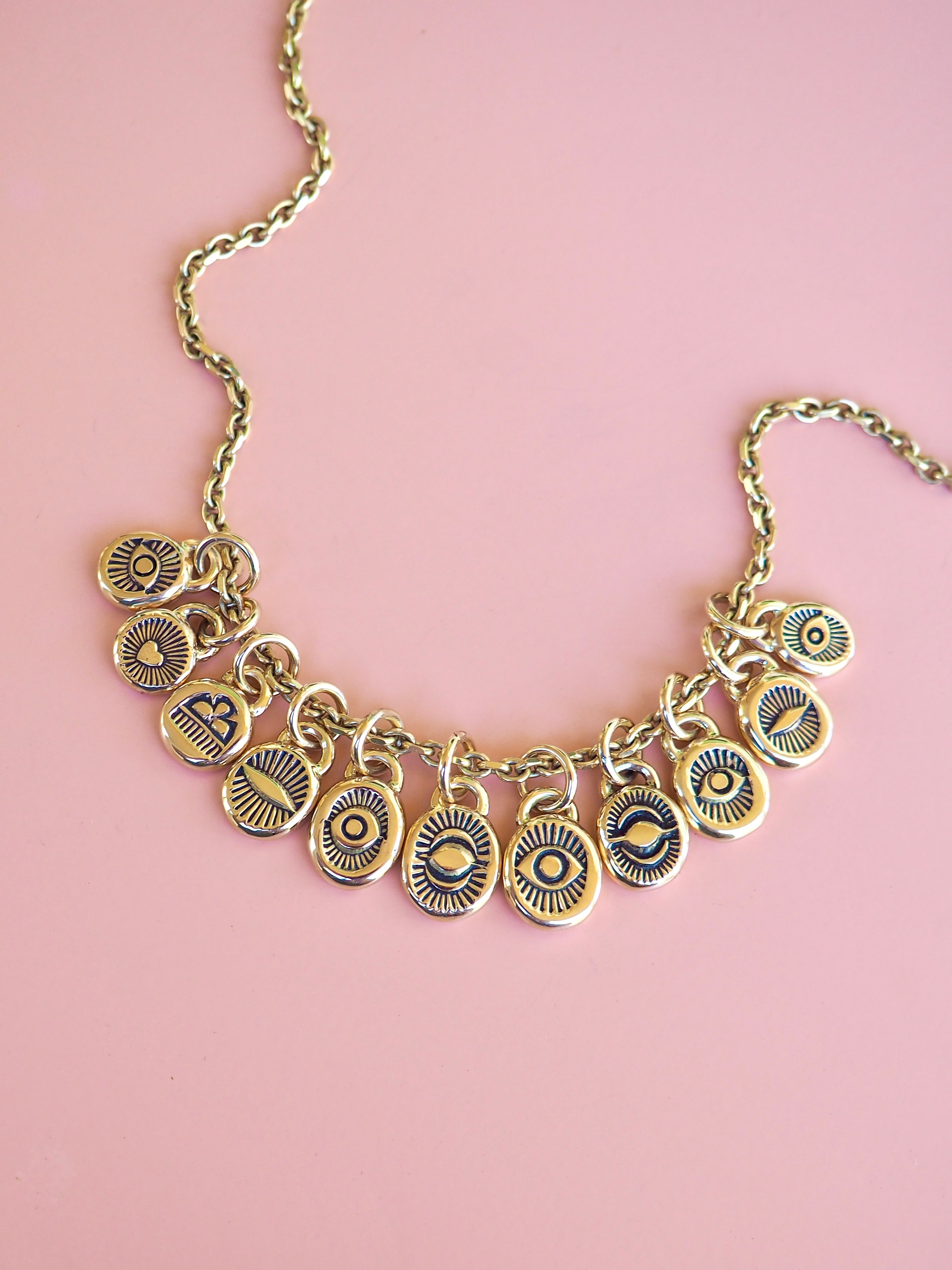 14k Gold Hand Stamped Mini Pendants