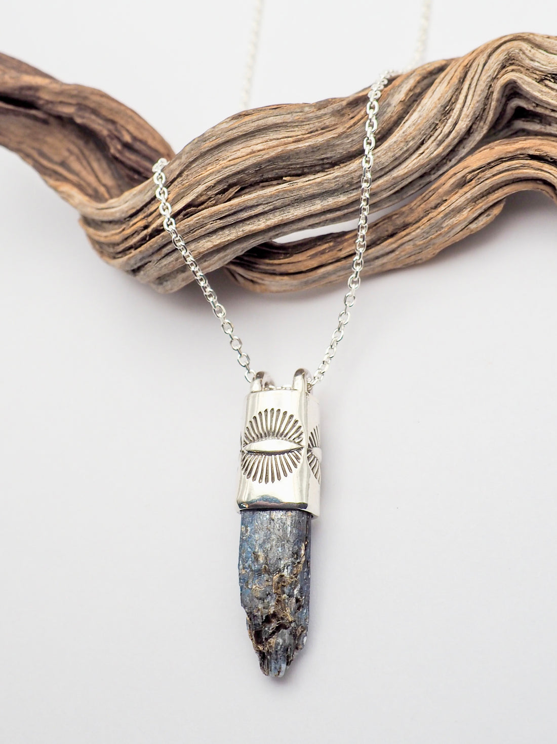 Blue Kyanite Eye Talisman Necklace