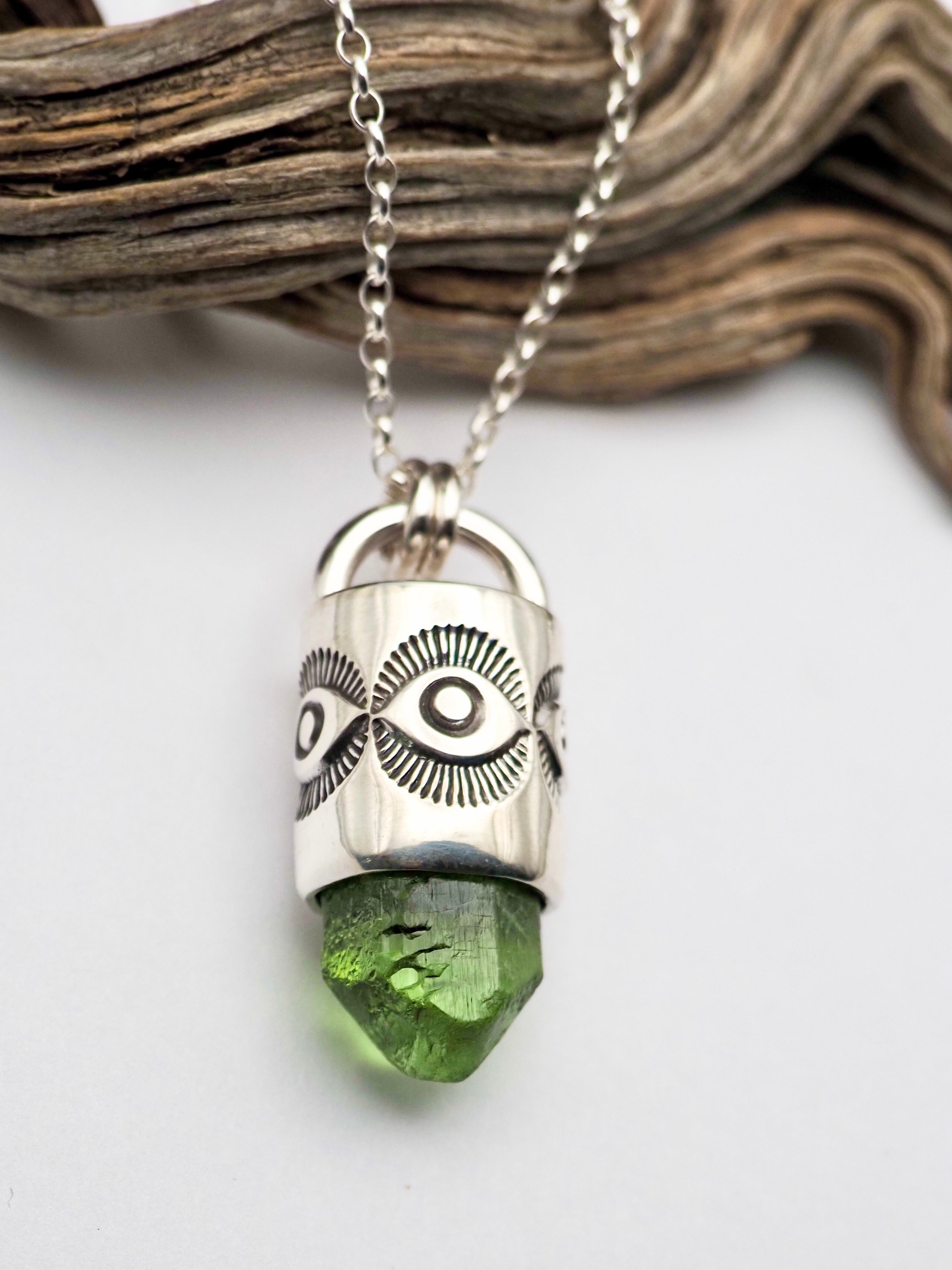 Peridot Eye Talisman Necklace
