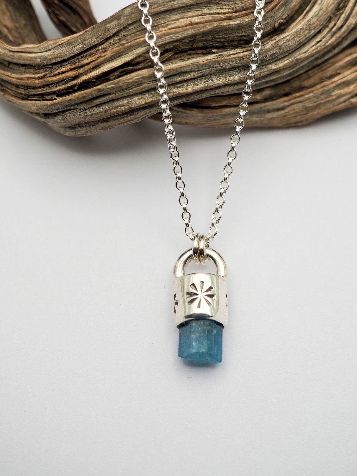 Aquamarine Sparkle Mini Talisman Necklace