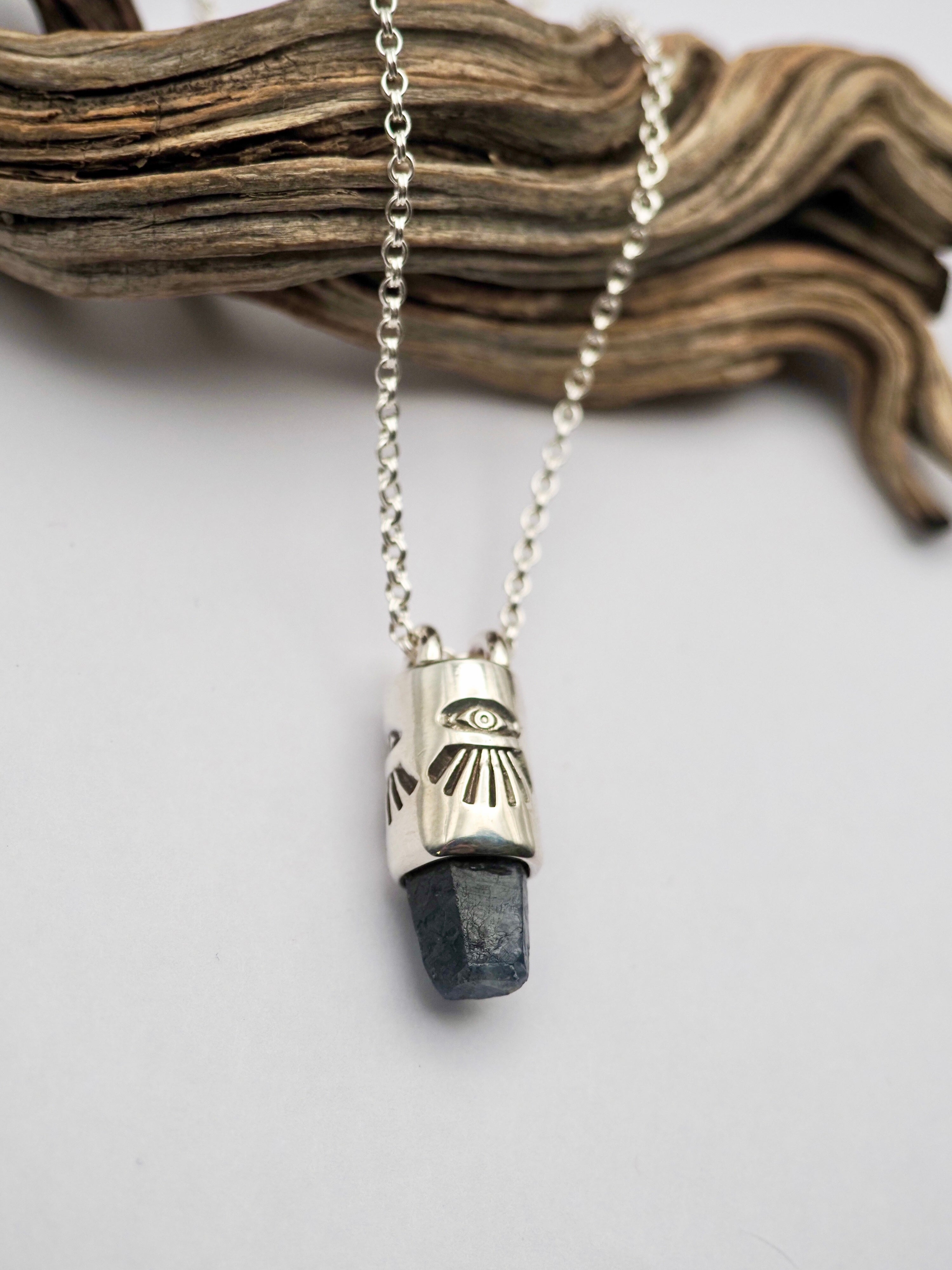 Sapphire Astral Eyes Talisman Necklace