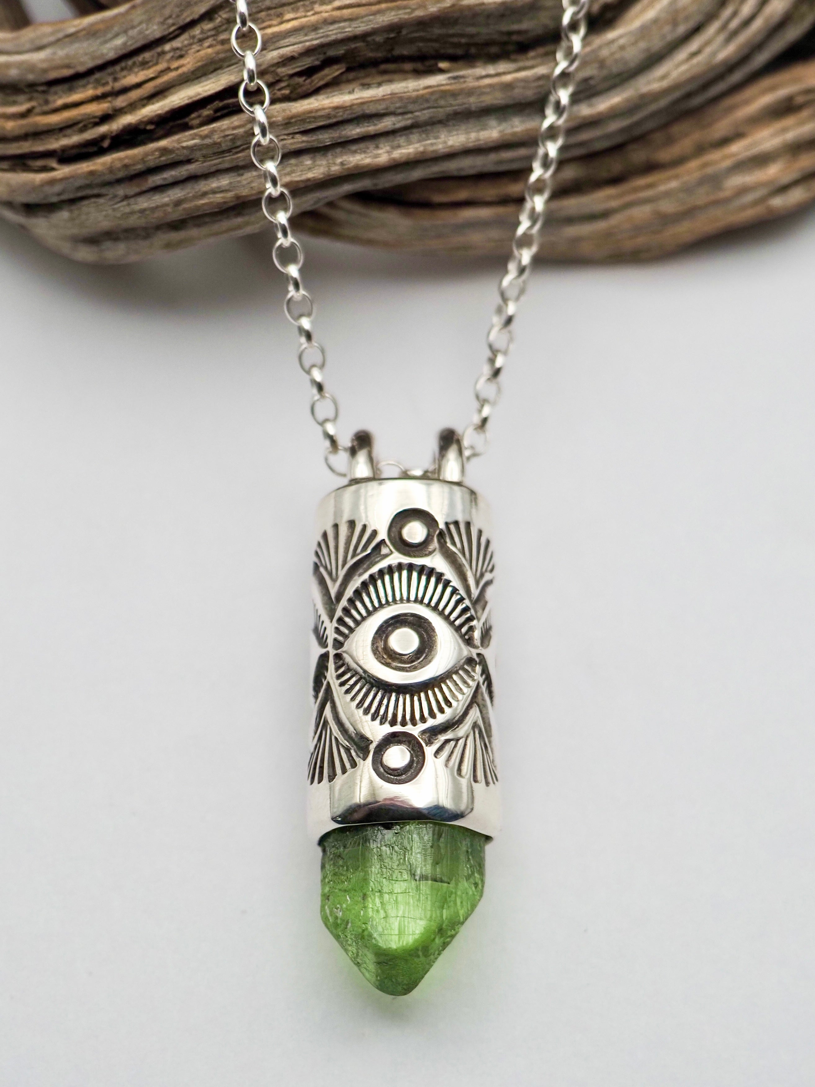 Peridot Eye/Desert Talisman Necklace