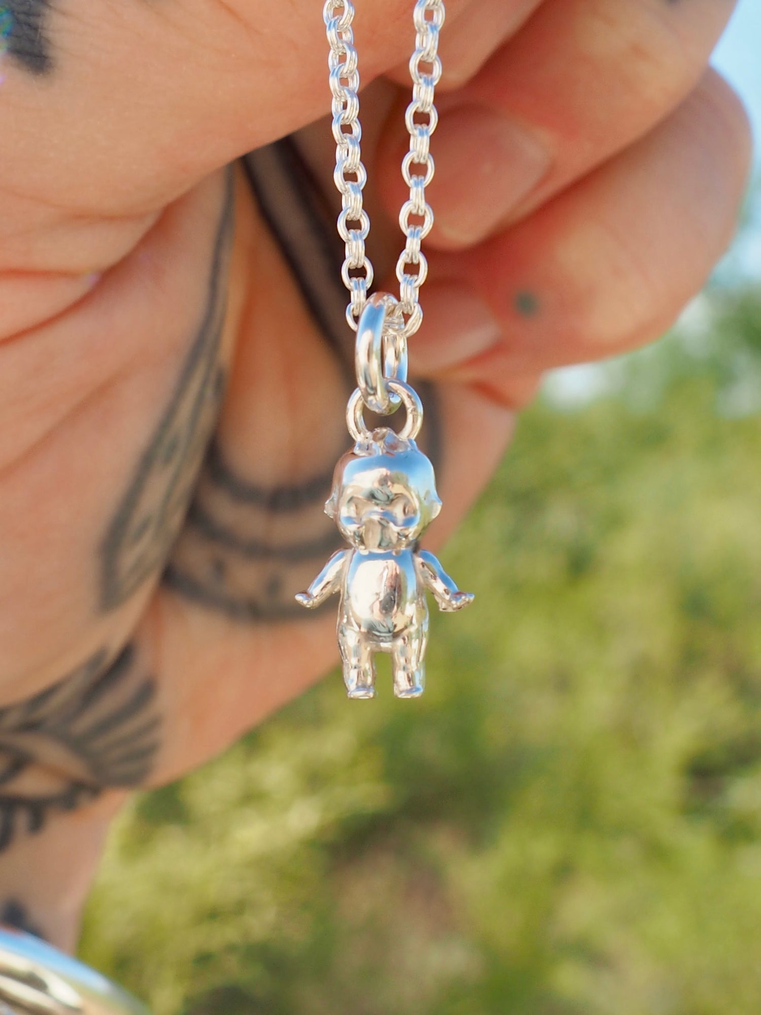 Sterling Silver Kewpie Doll Necklace
