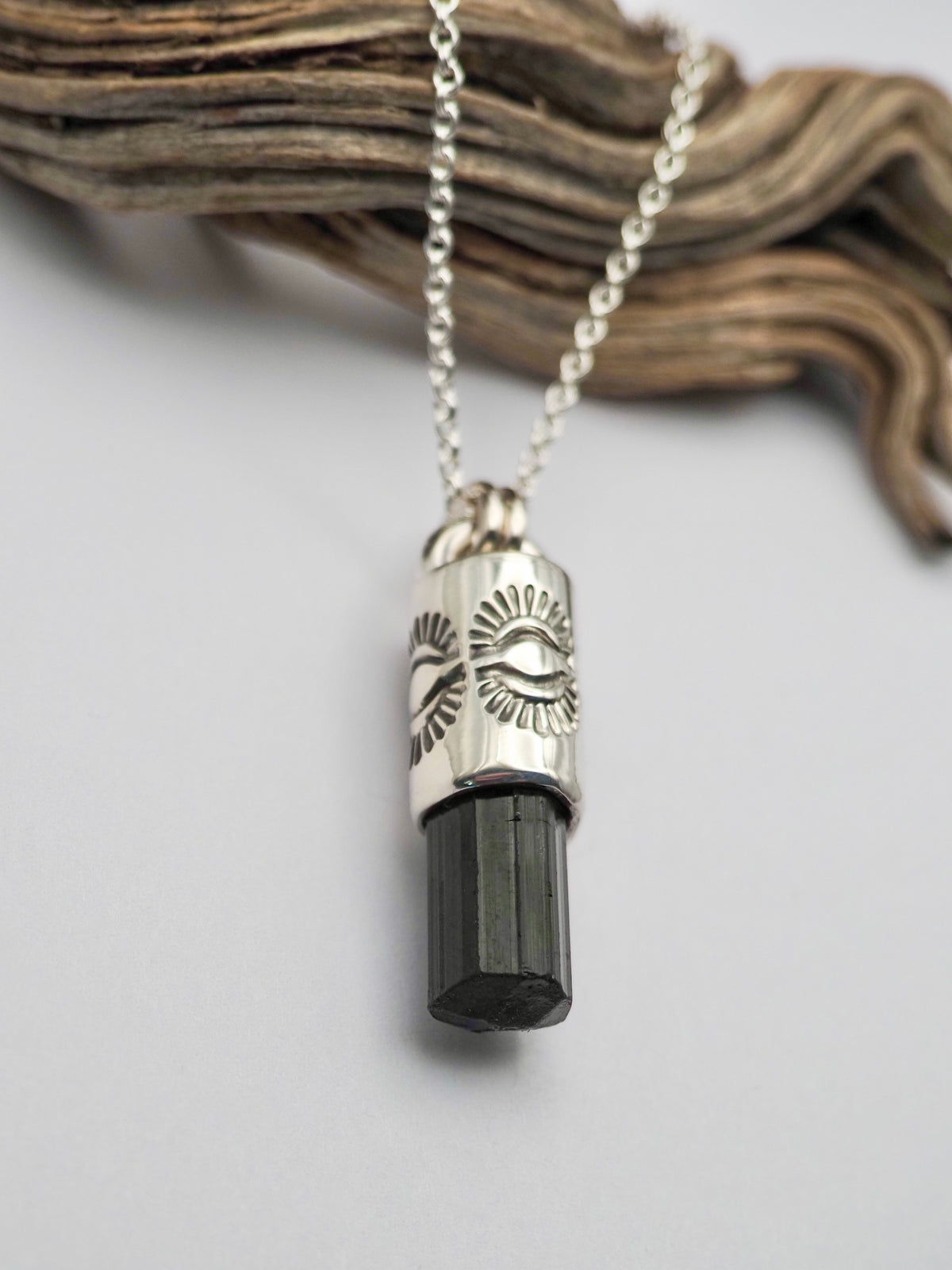 Black Tourmaline Eye II Talisman Necklace