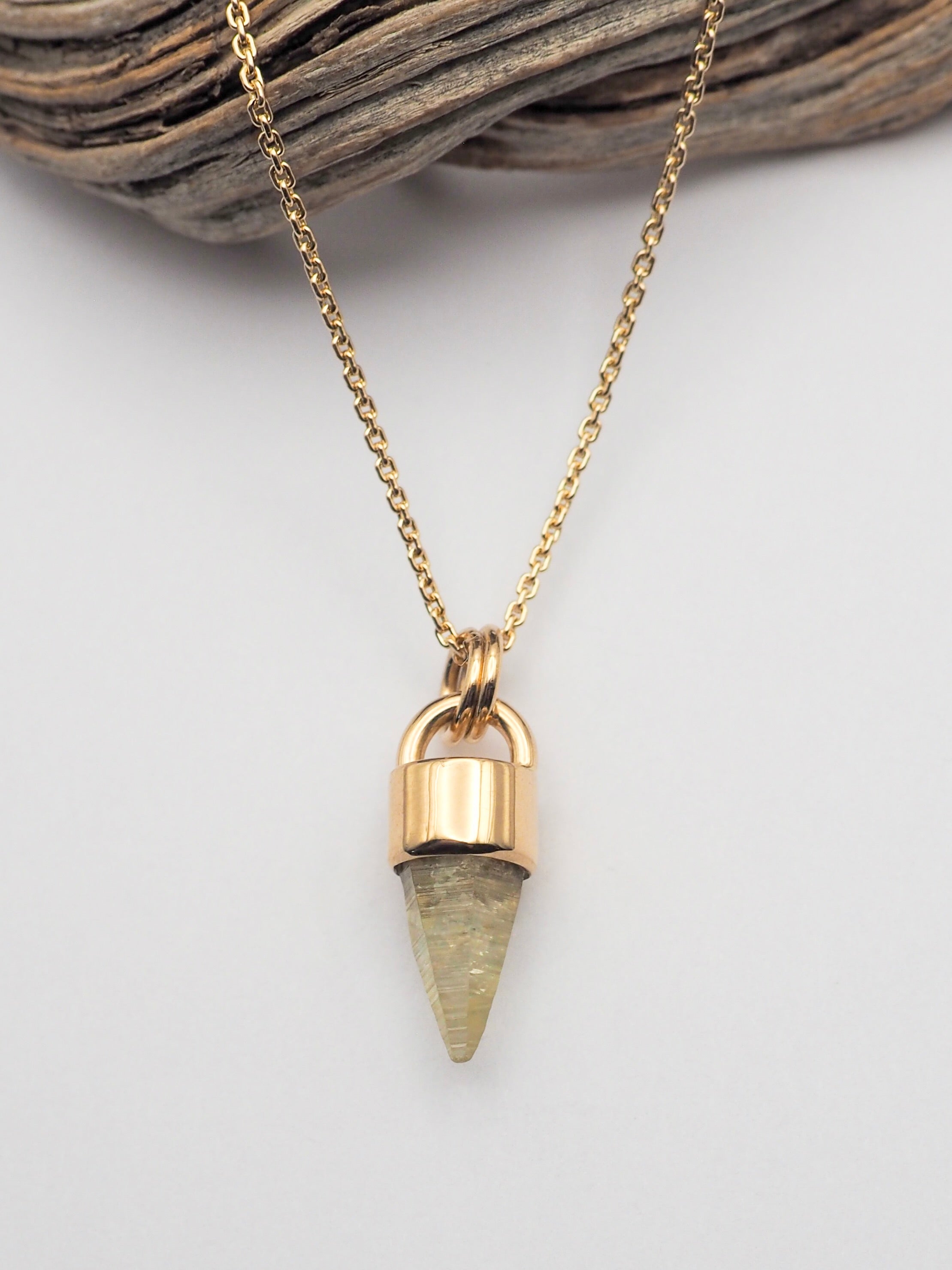 Yellow Sapphire 14k Gold Mini Talisman