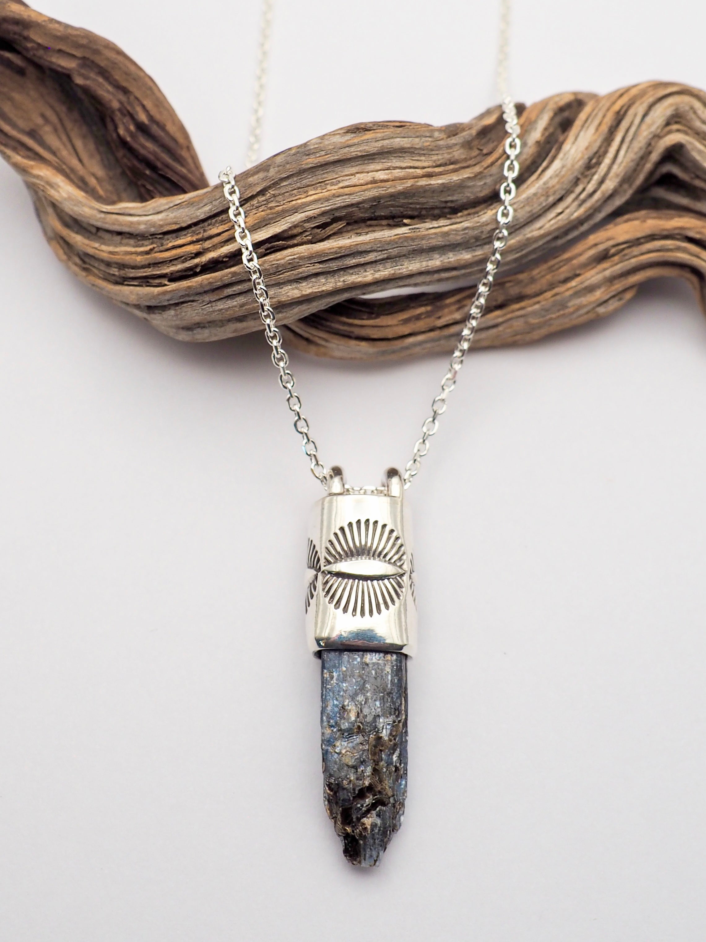Blue Kyanite Eye Talisman Necklace