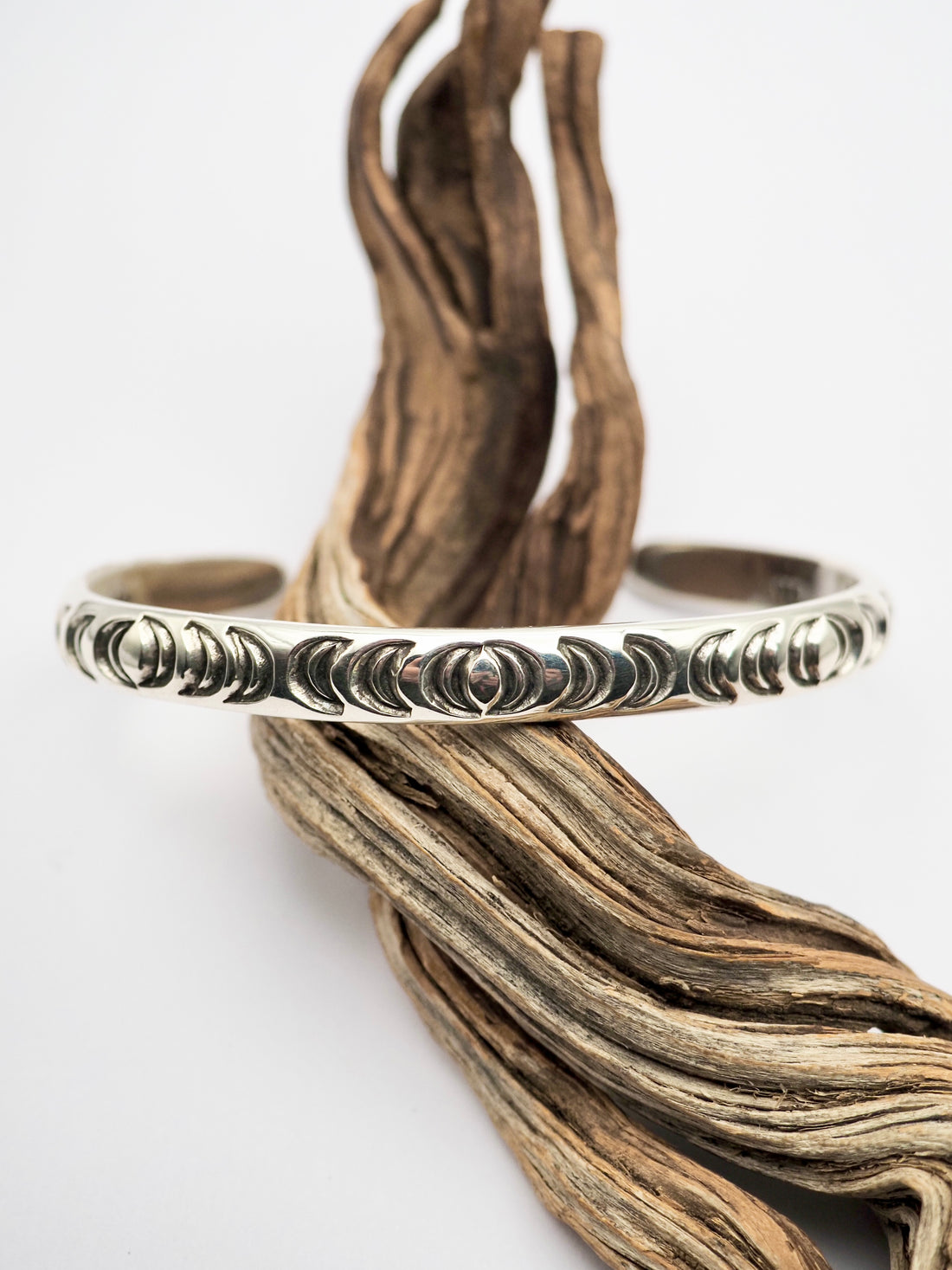 MTO Crescent Moon Hand Stamped Stacker Cuff