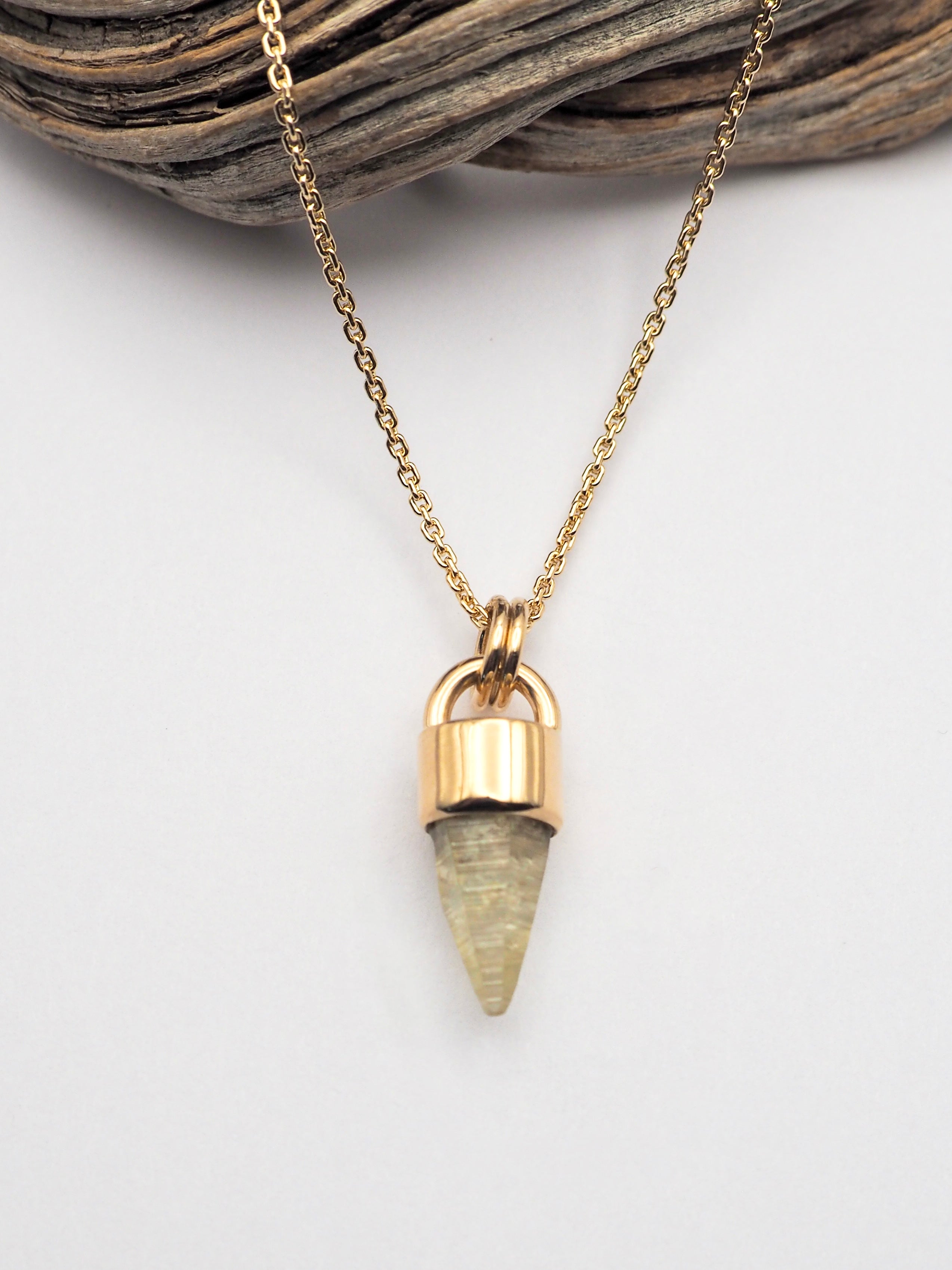 Yellow Sapphire 14k Gold Mini Talisman