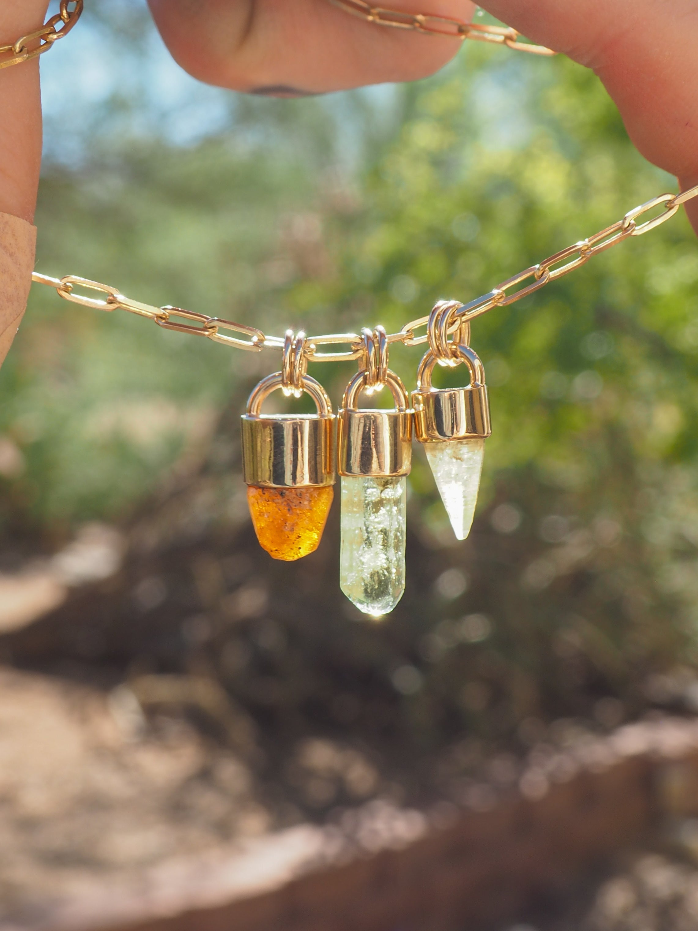 Yellow Sapphire 14k Gold Mini Talisman