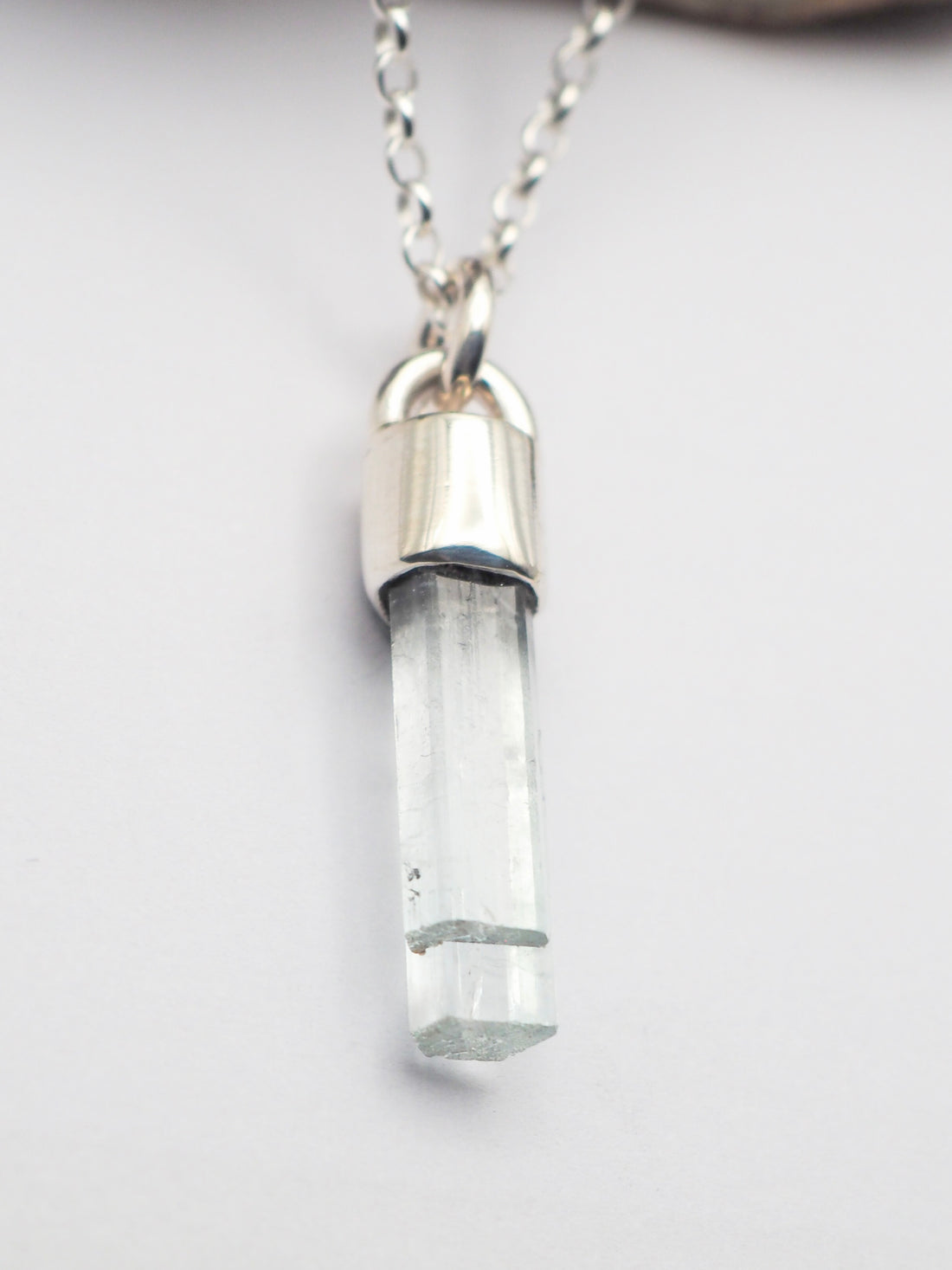 Aquamarine Sterling Mini Talisman Necklace