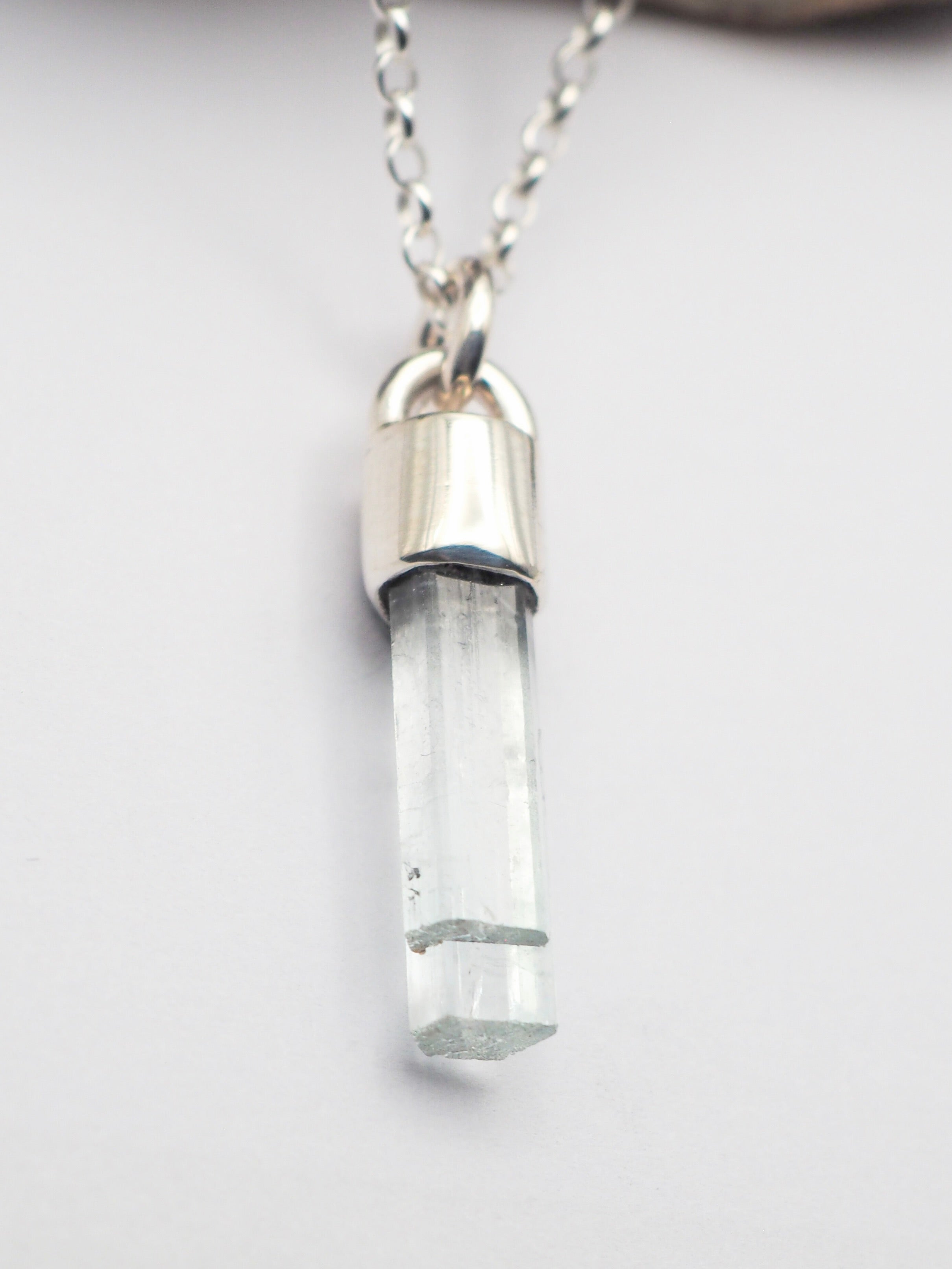 Aquamarine Sterling Mini Talisman Necklace