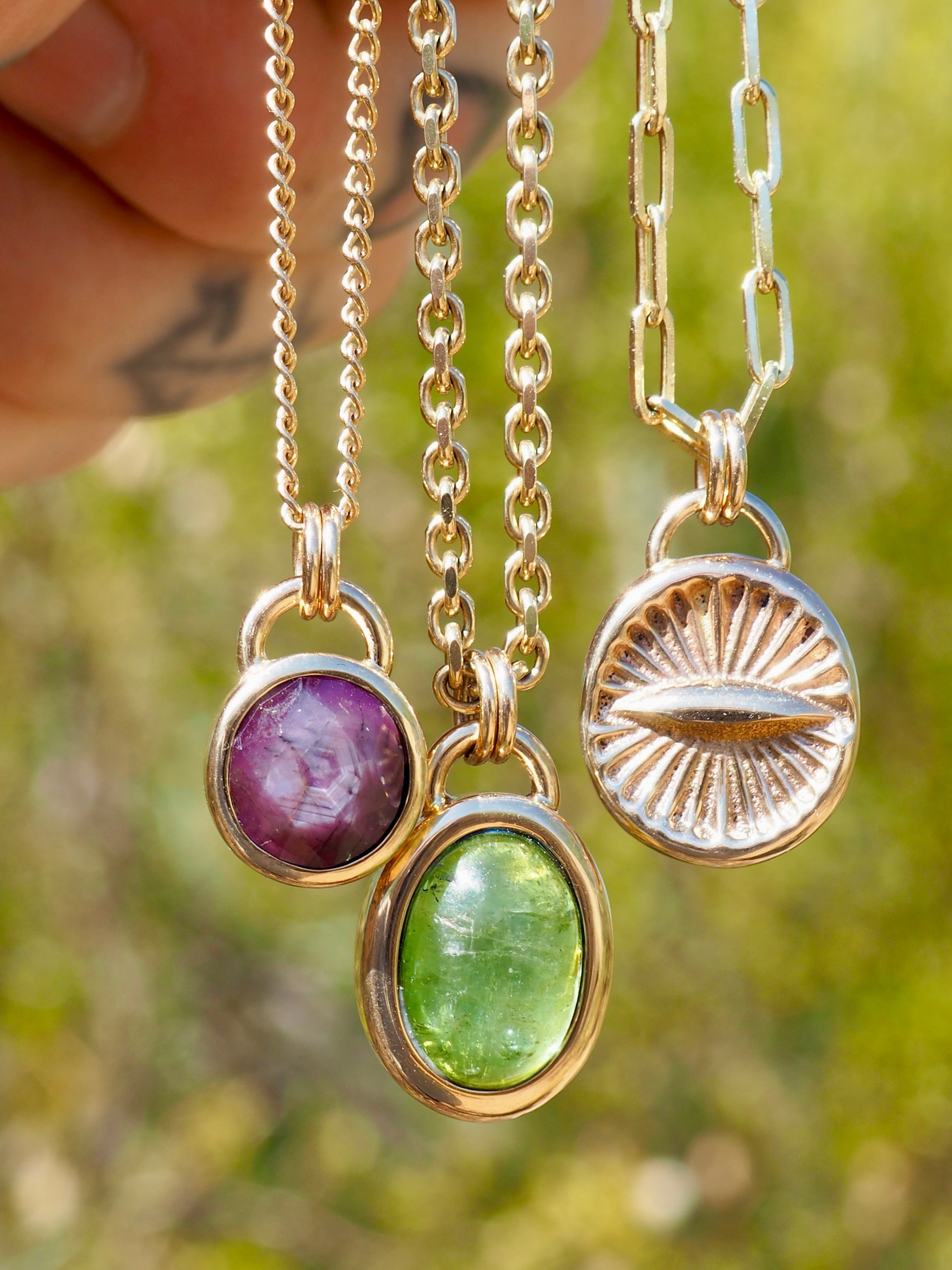 14K Sand Cast Large Eye Medallion