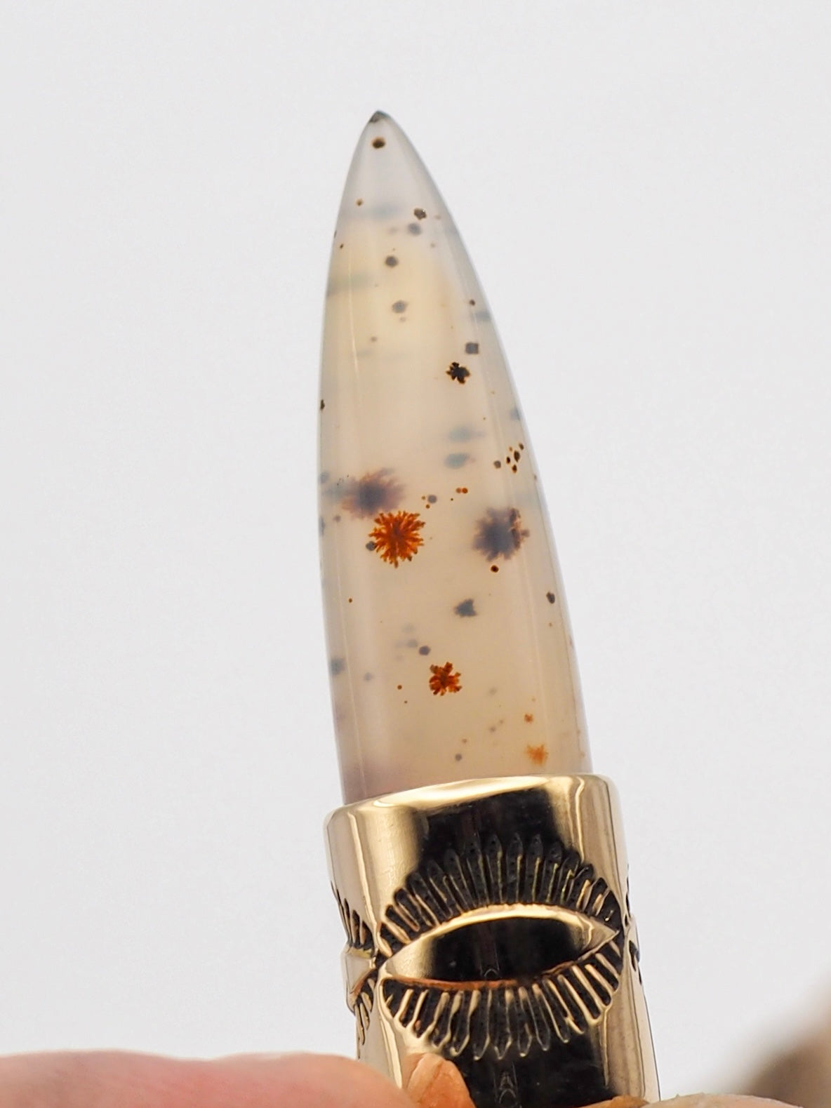 Montana Agate 14K Gold Eye Talisman