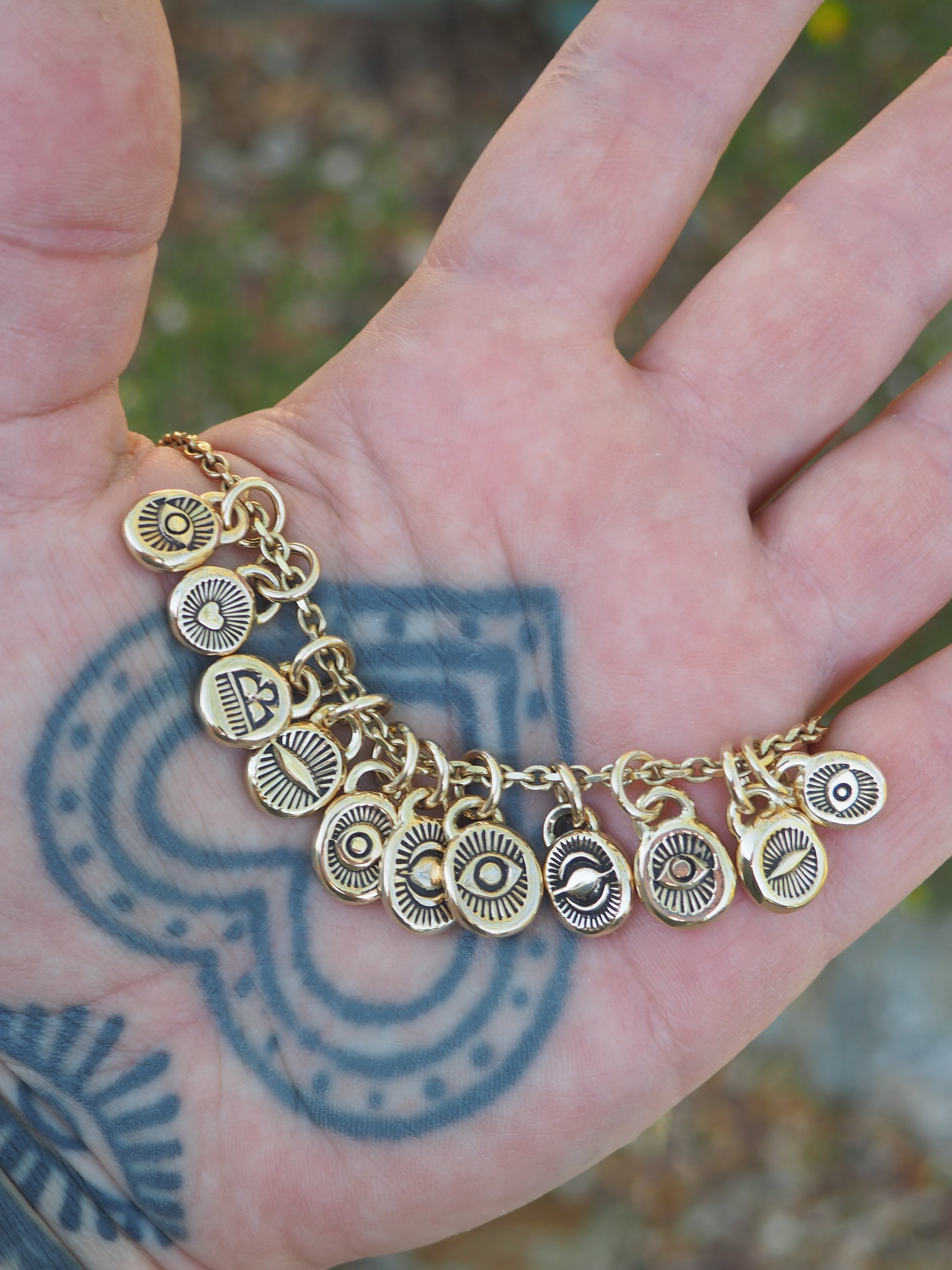 14k Gold Hand Stamped Mini Pendants