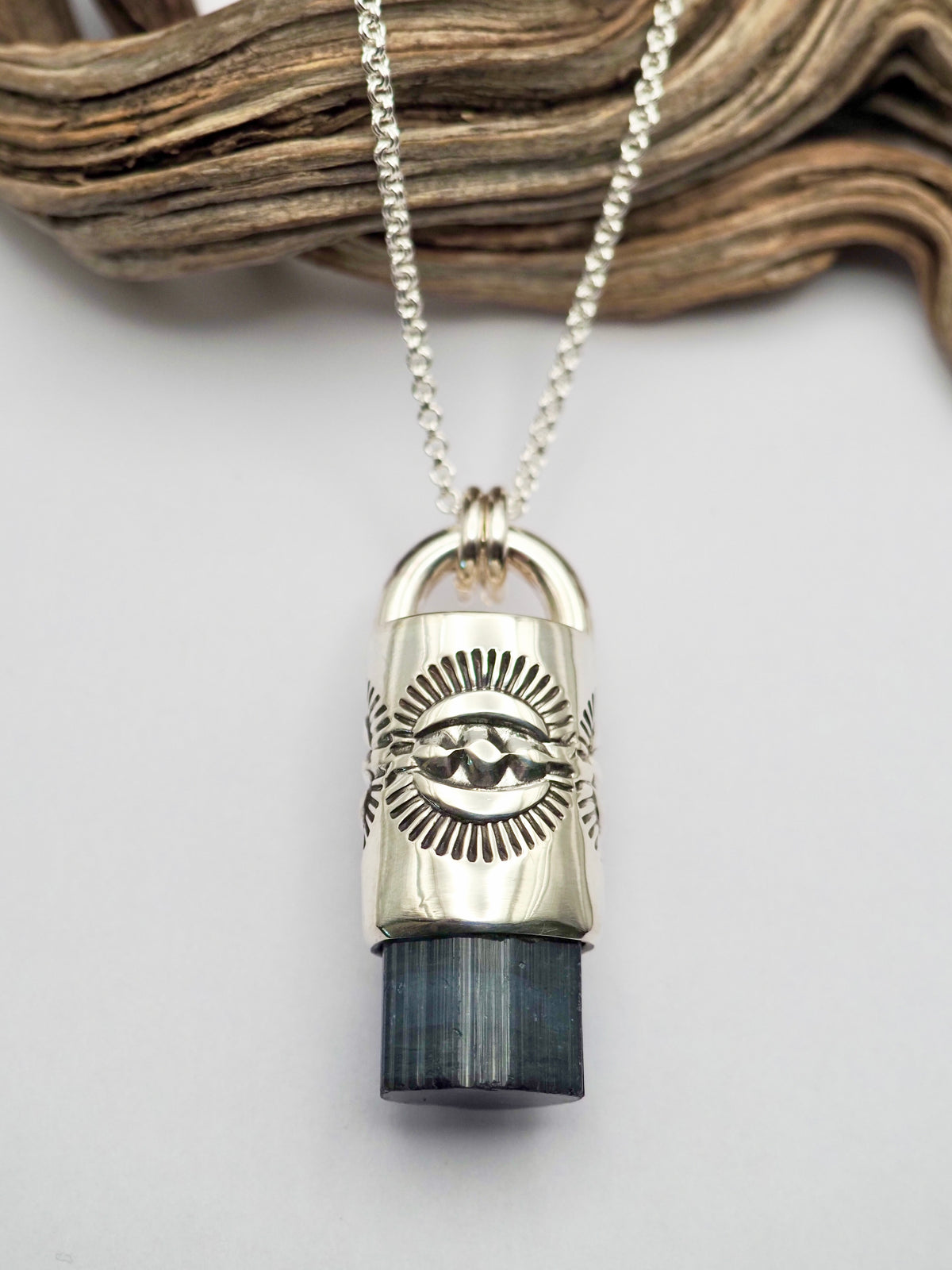 Blue Tourmaline Portal Talisman Necklace