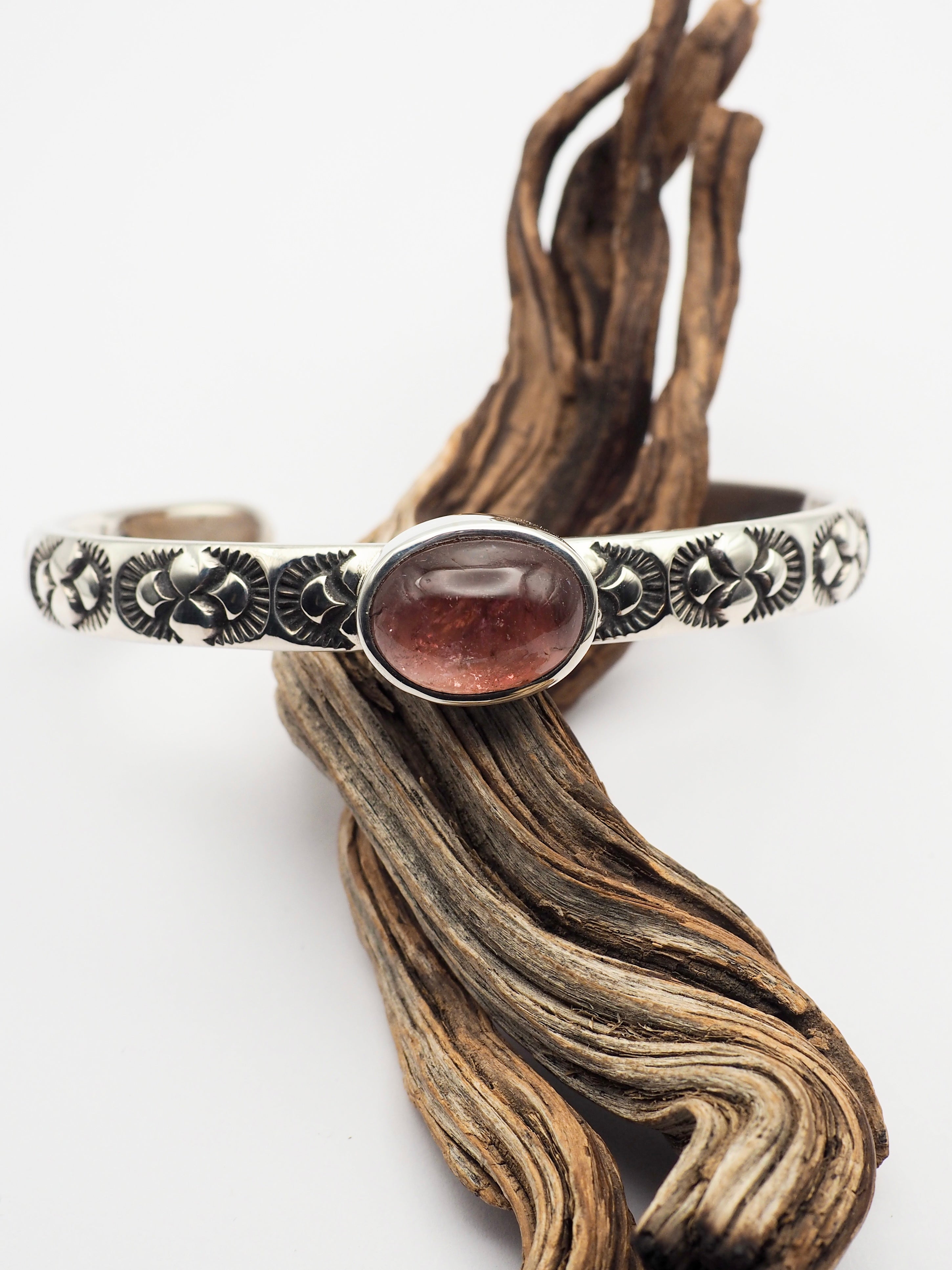 Pink Tourmaline Oasis Heavyweight Stacker Cuff M/L