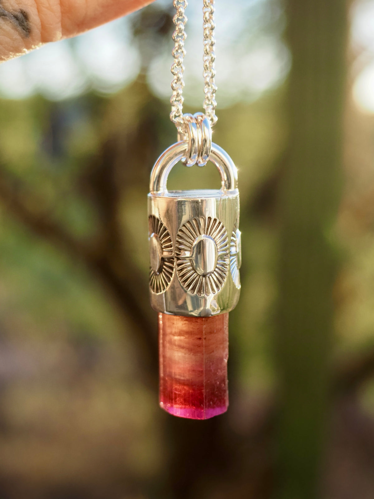 Rubellite Tourmaline Sunshine Talisman Necklace