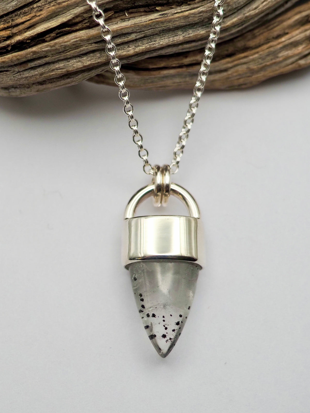 Hematite Quartz Spike Talisman Necklace