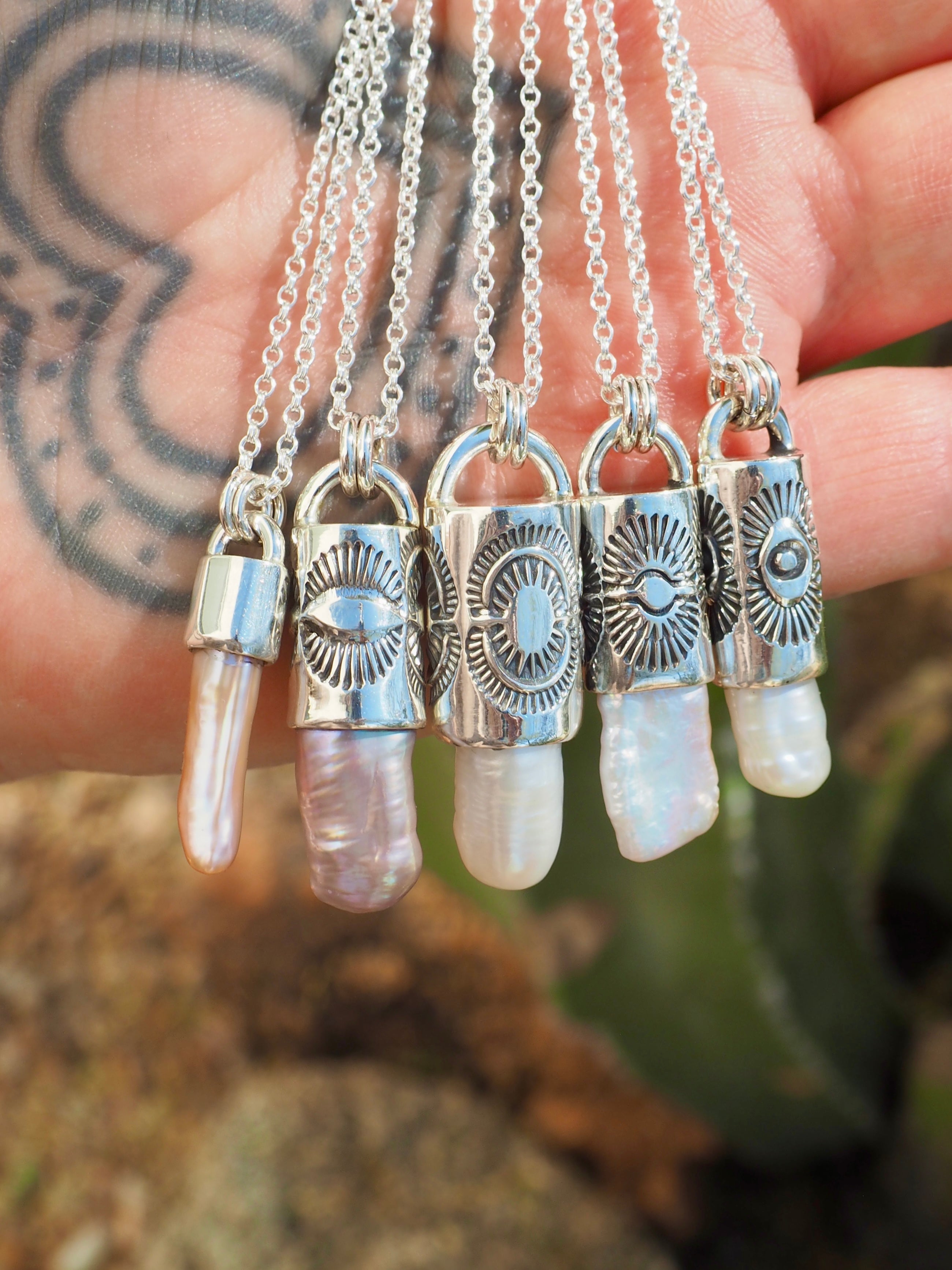 Pearl Sunburst Talisman Necklace