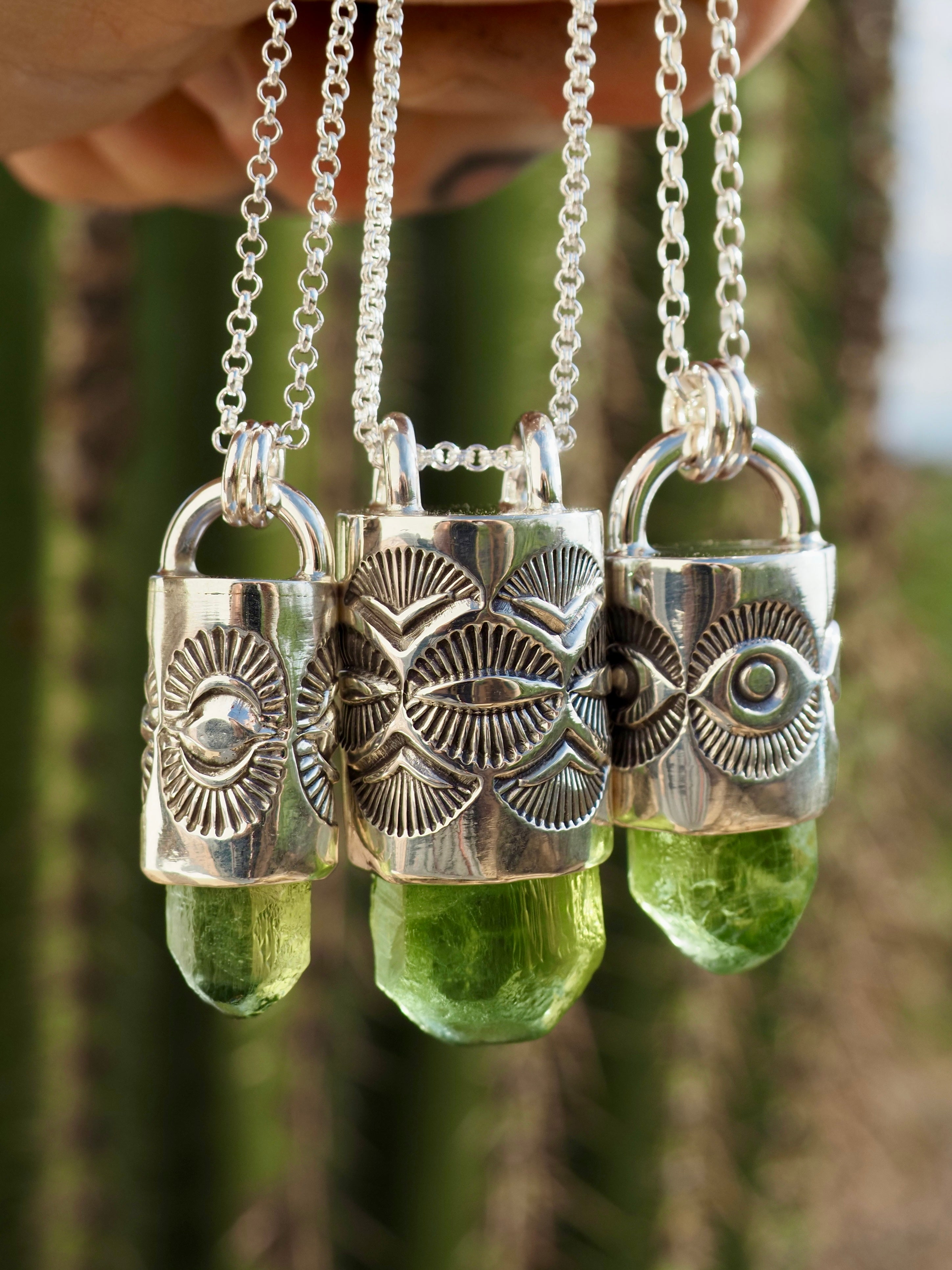 Peridot Eye II Talisman Necklace