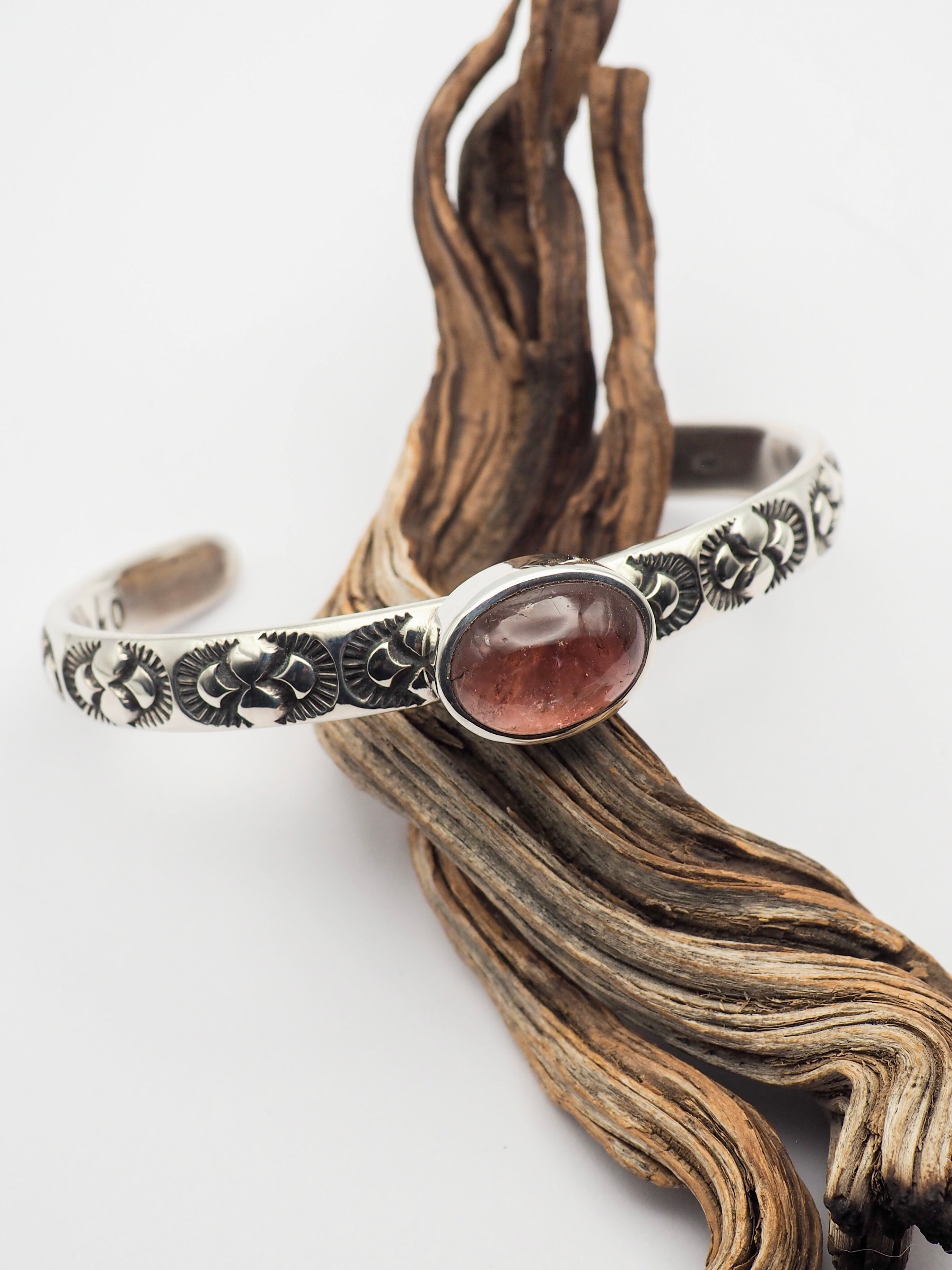 Pink Tourmaline Oasis Heavyweight Stacker Cuff M/L