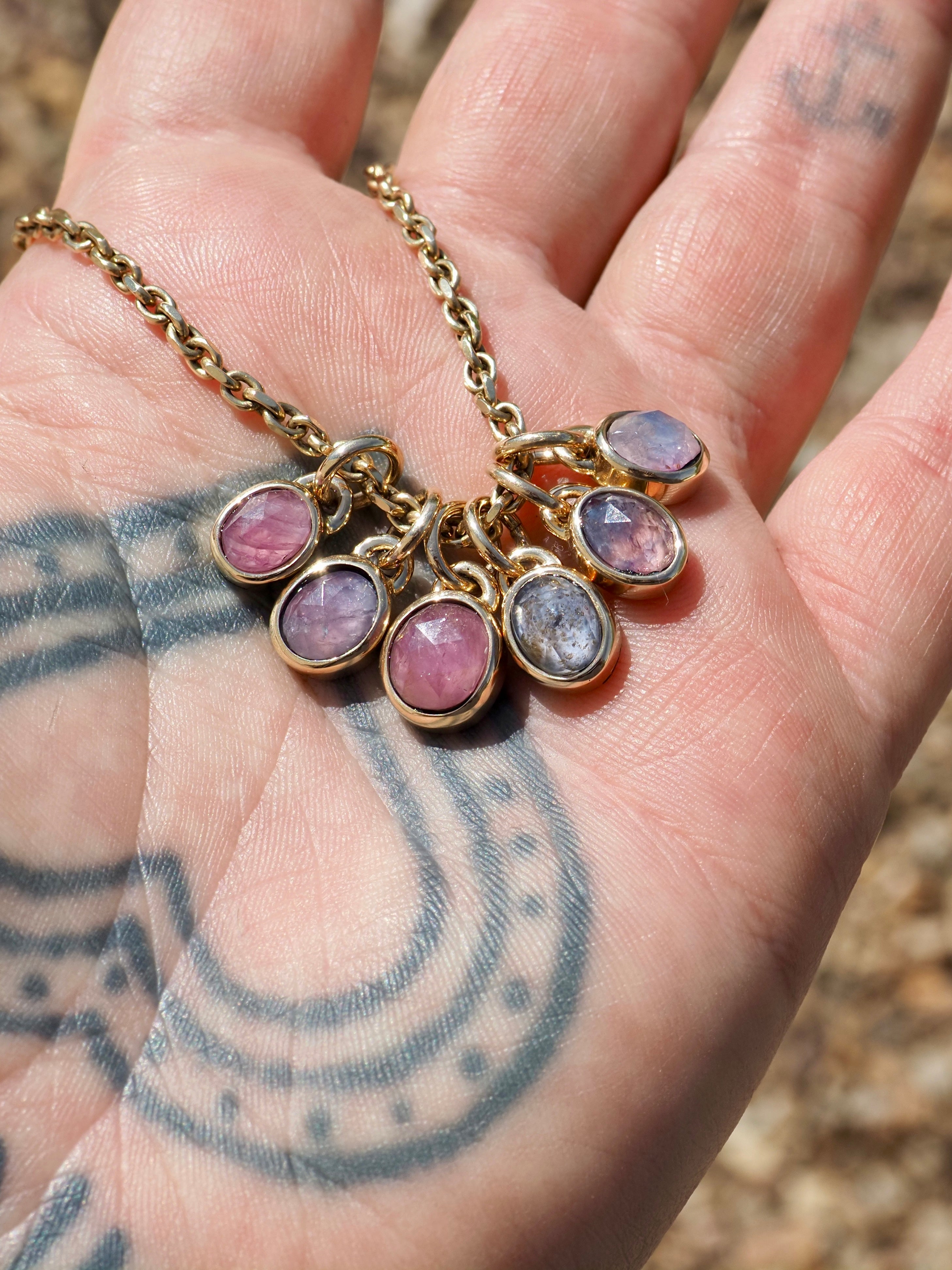 Umba Sapphire 14k Gold Mini Pendants