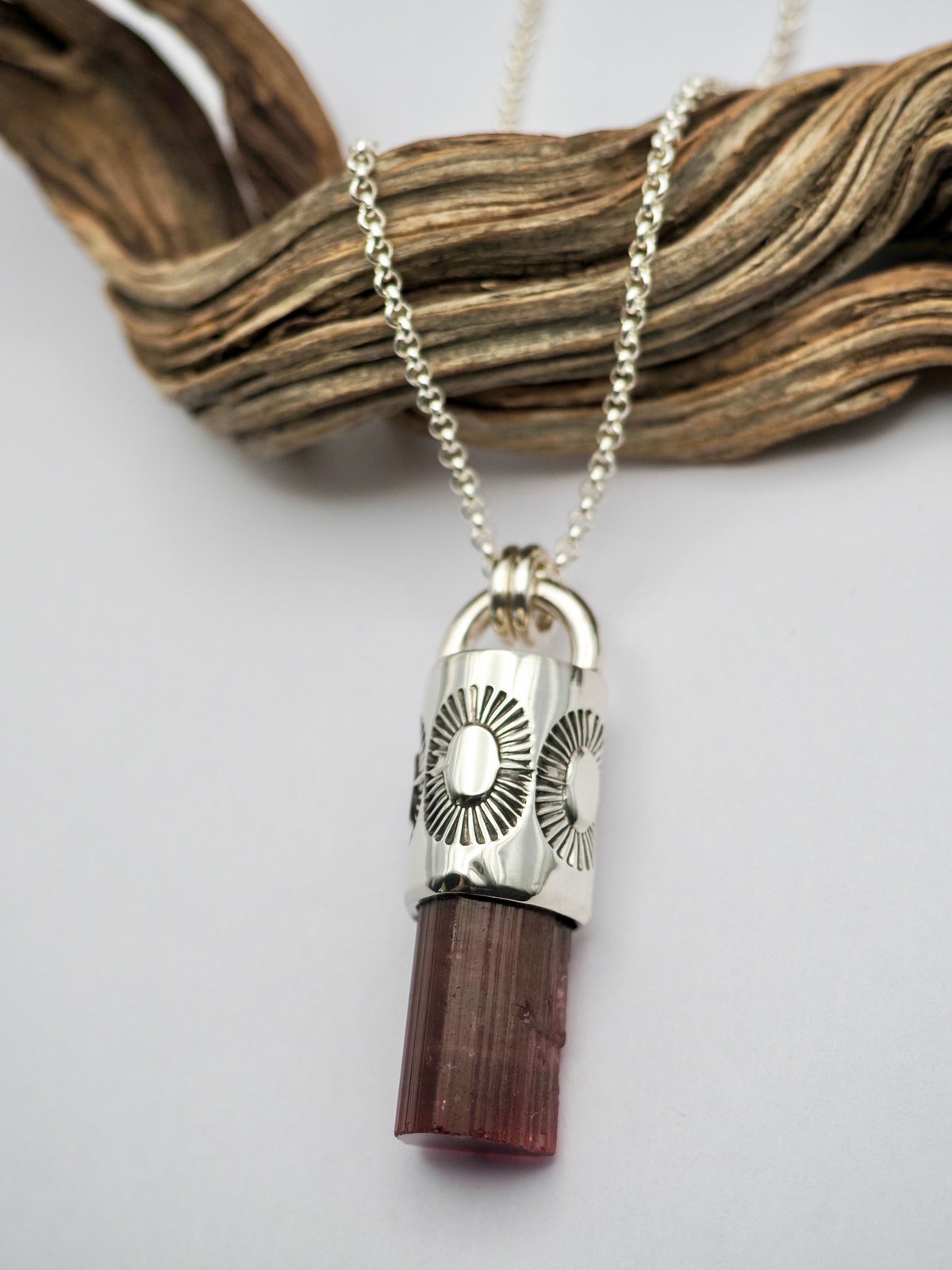 Rubellite Tourmaline Sunshine Talisman Necklace