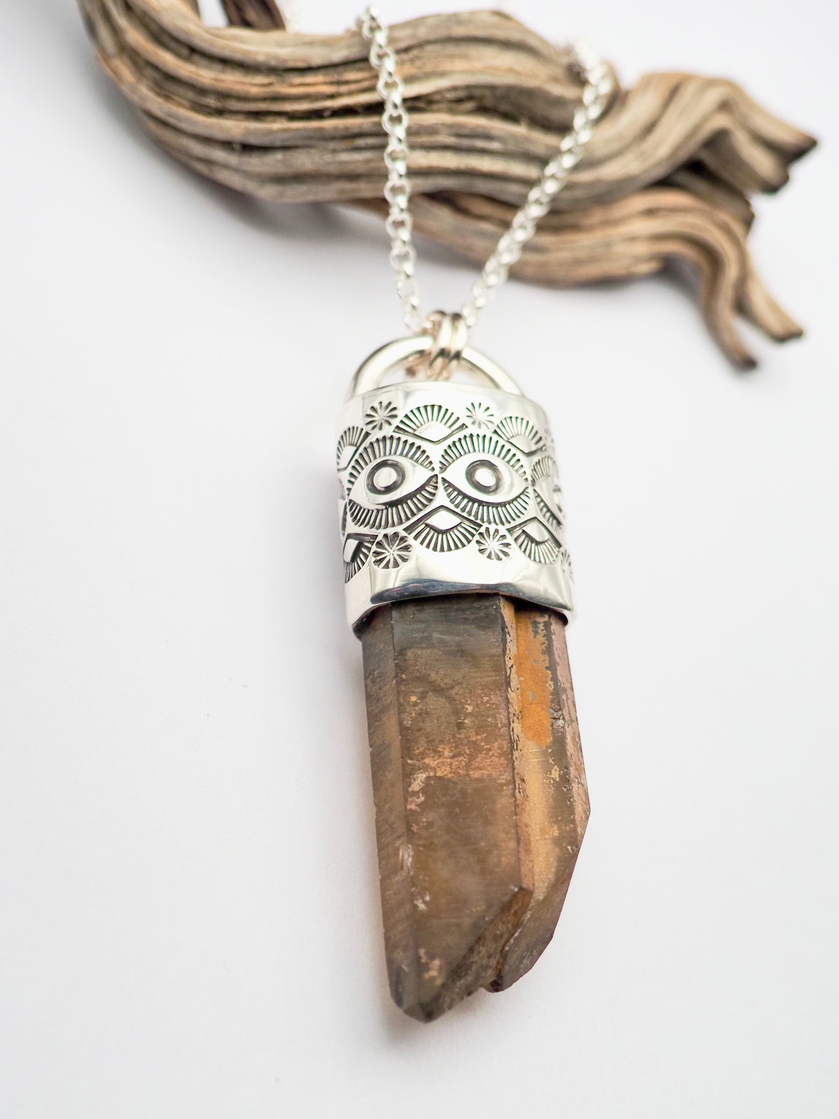 Citrine Eye/Fan Talisman Necklace