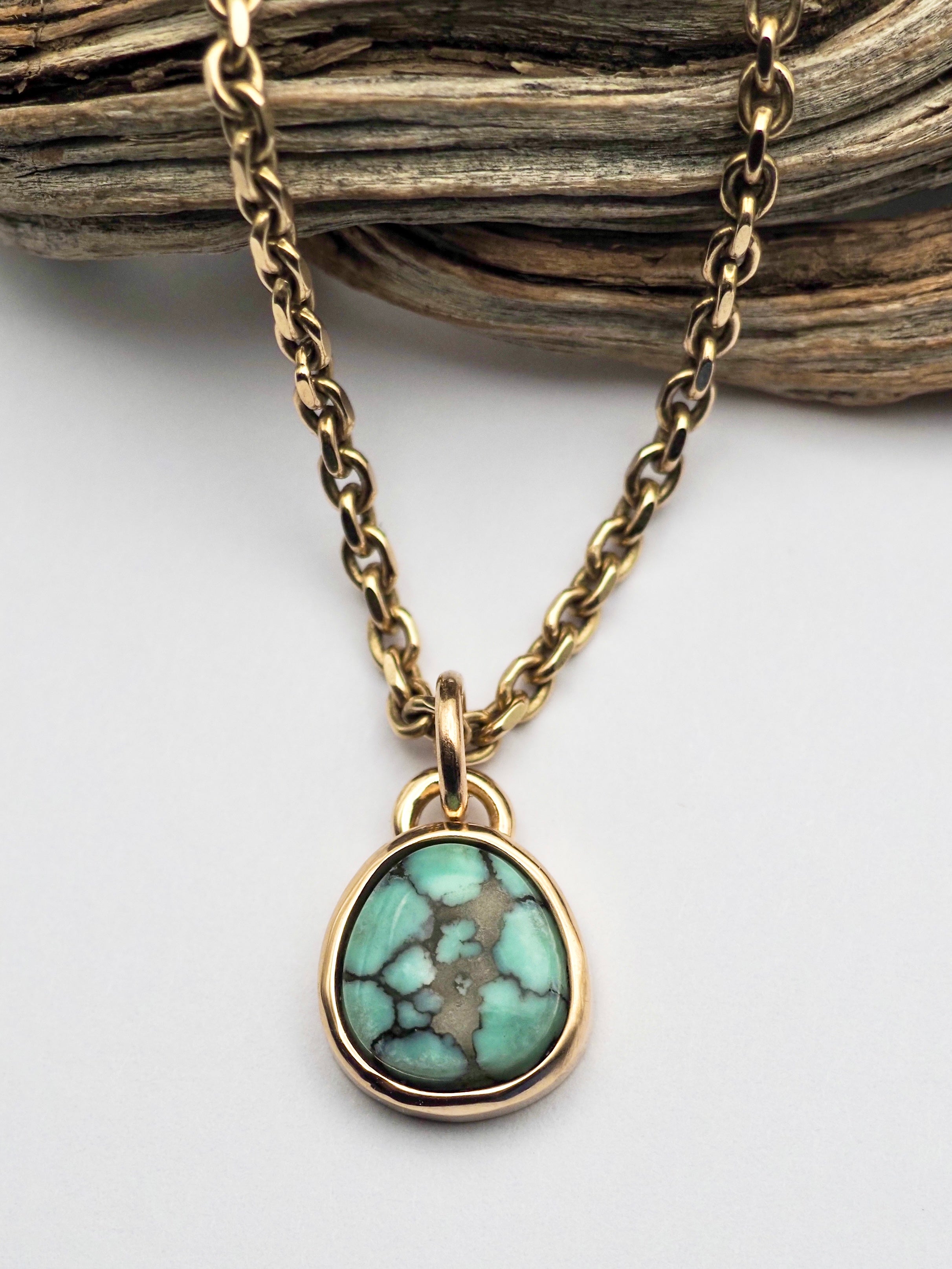 Desert Bloom Variscite 14k Gold Pendant