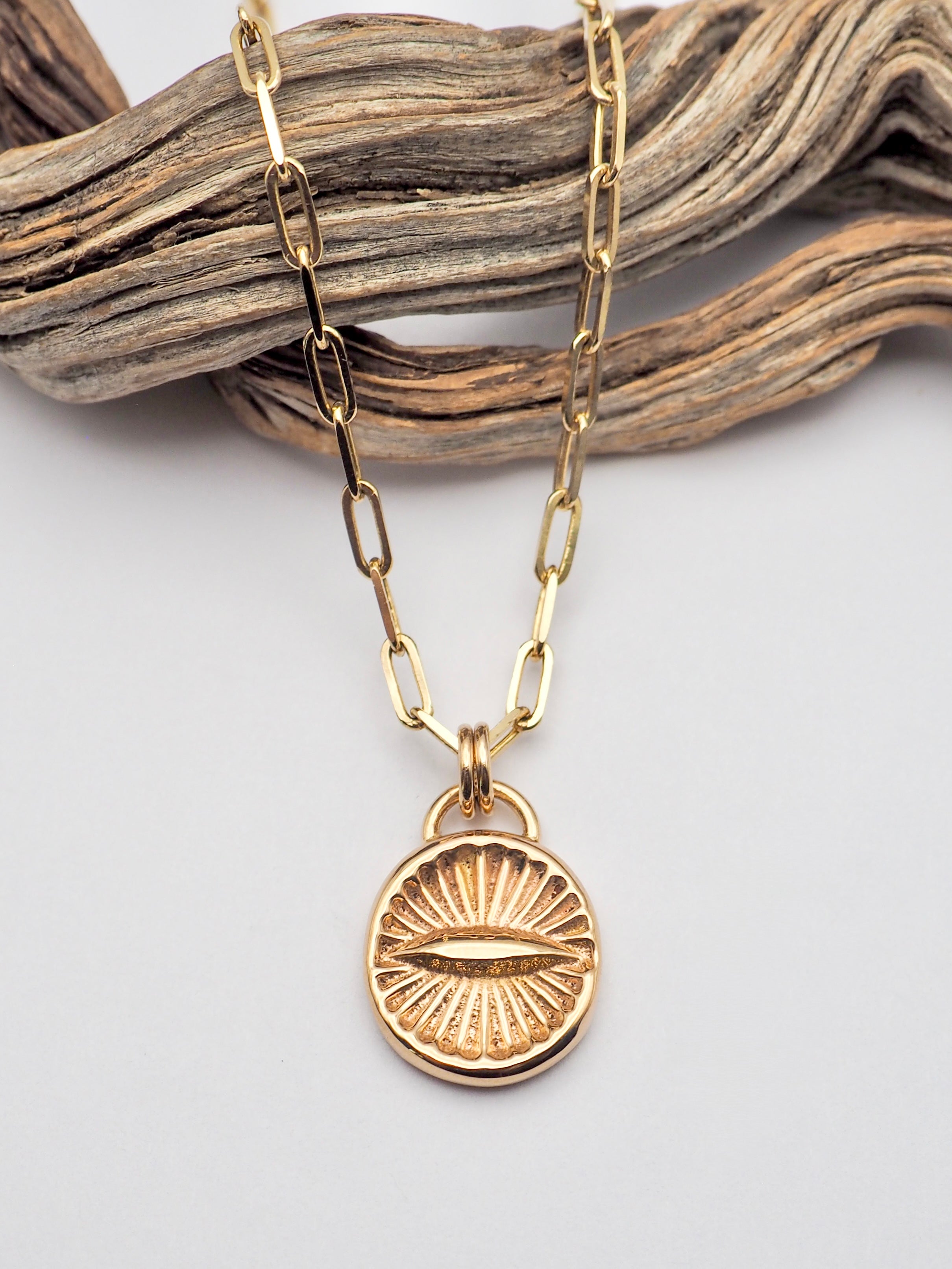 14K Sand Cast Large Eye Medallion