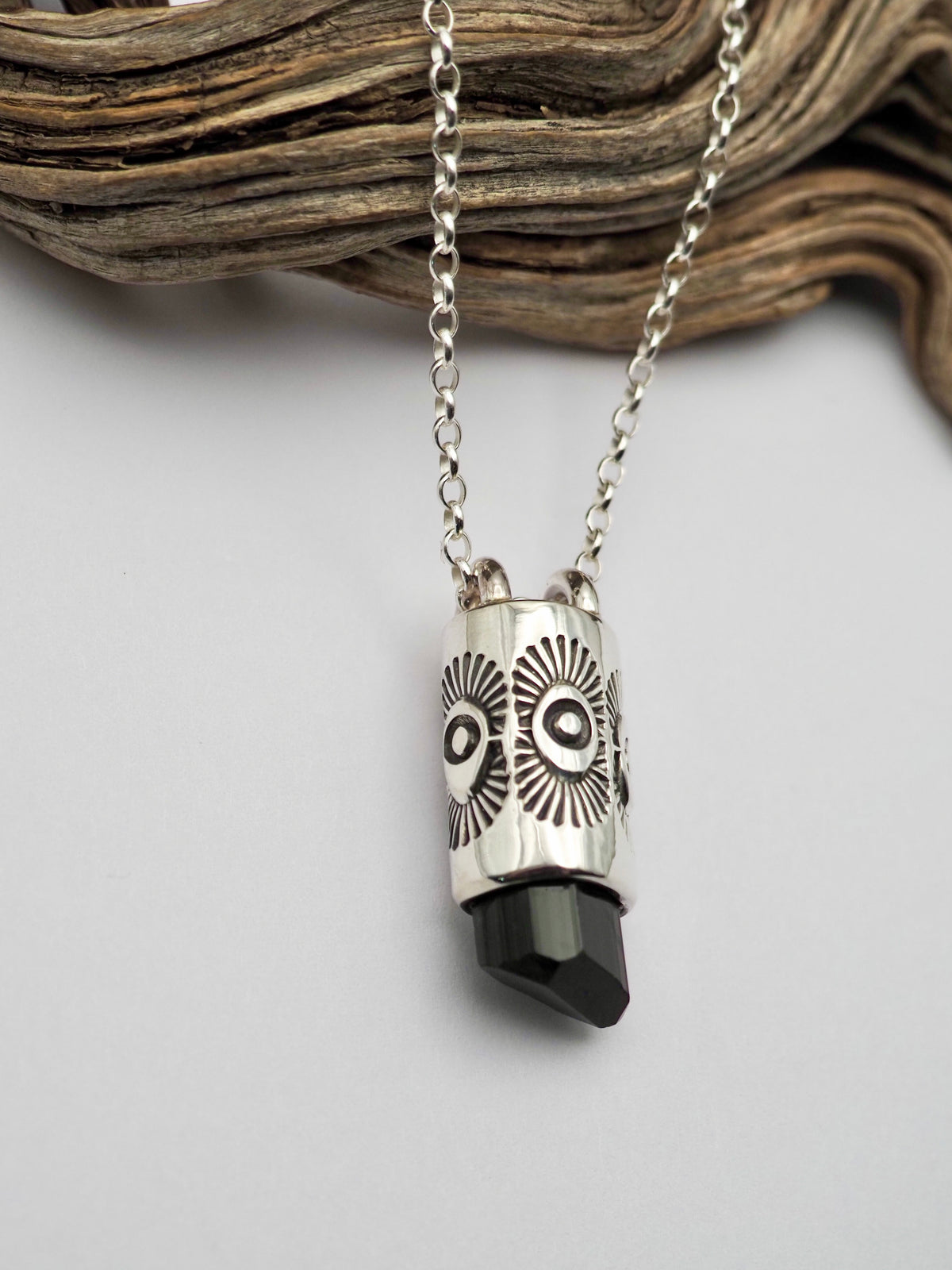 Black Tourmaline Tumbleweed Talisman Necklace