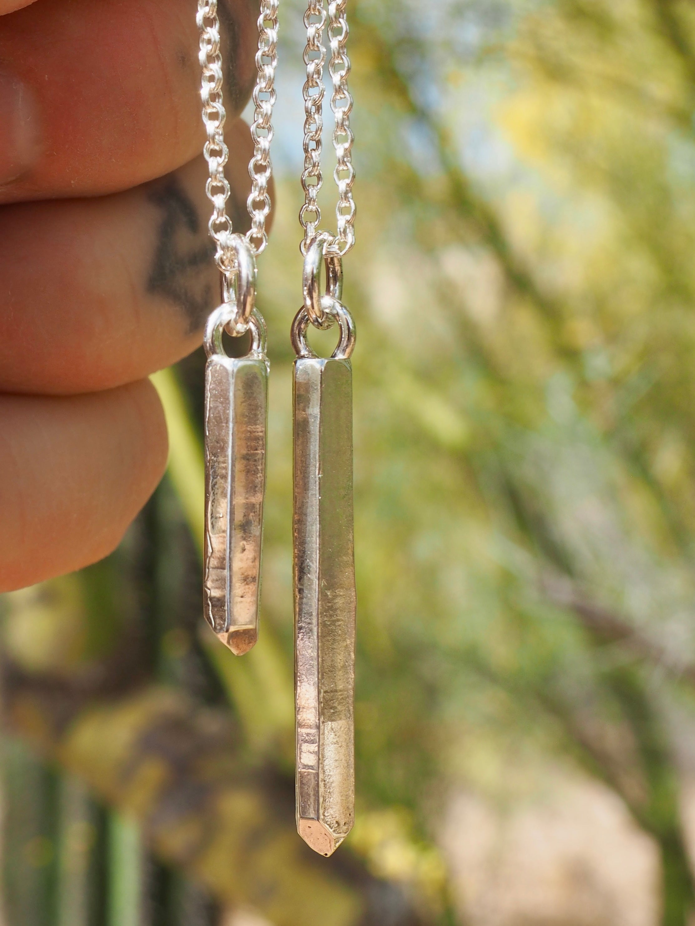 Large Cast Crystal Sterling Silver Necklace