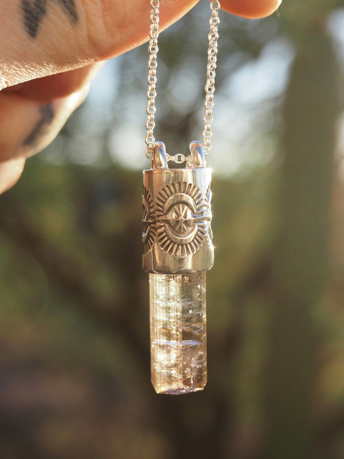 Pink/Mauve Tourmaline Portal Talisman Necklace