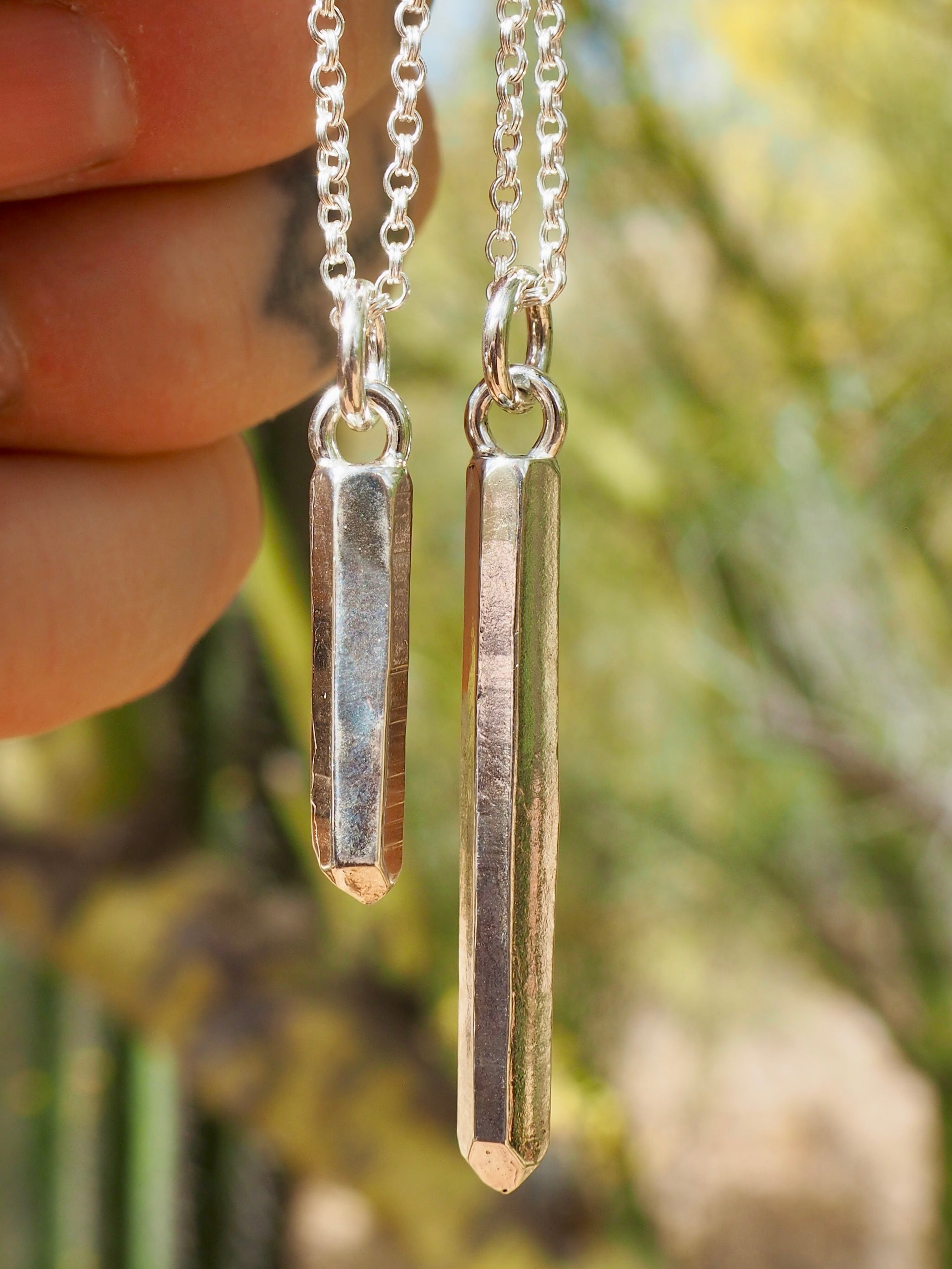 Large Cast Crystal Sterling Silver Necklace