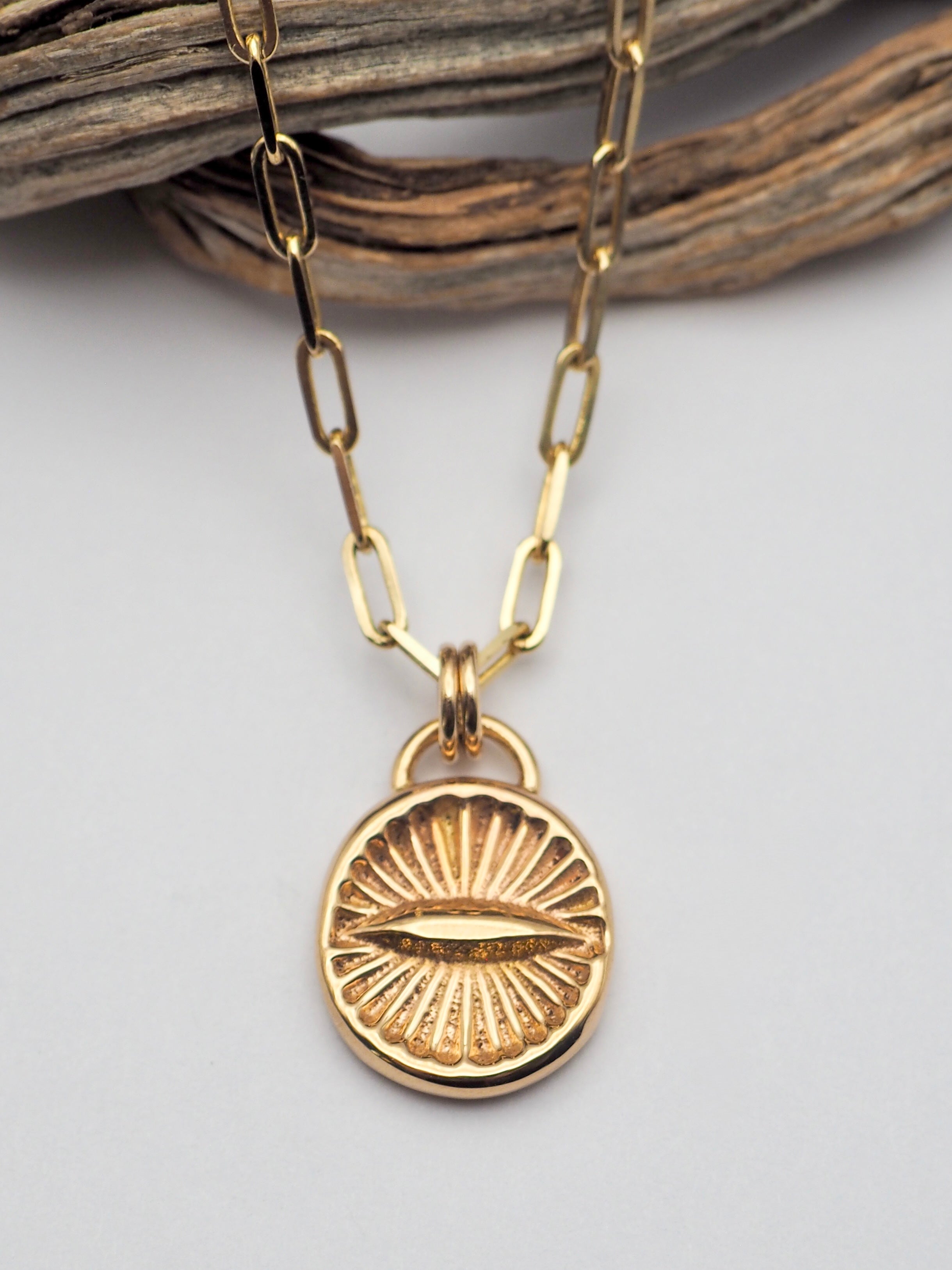 14K Sand Cast Large Eye Medallion