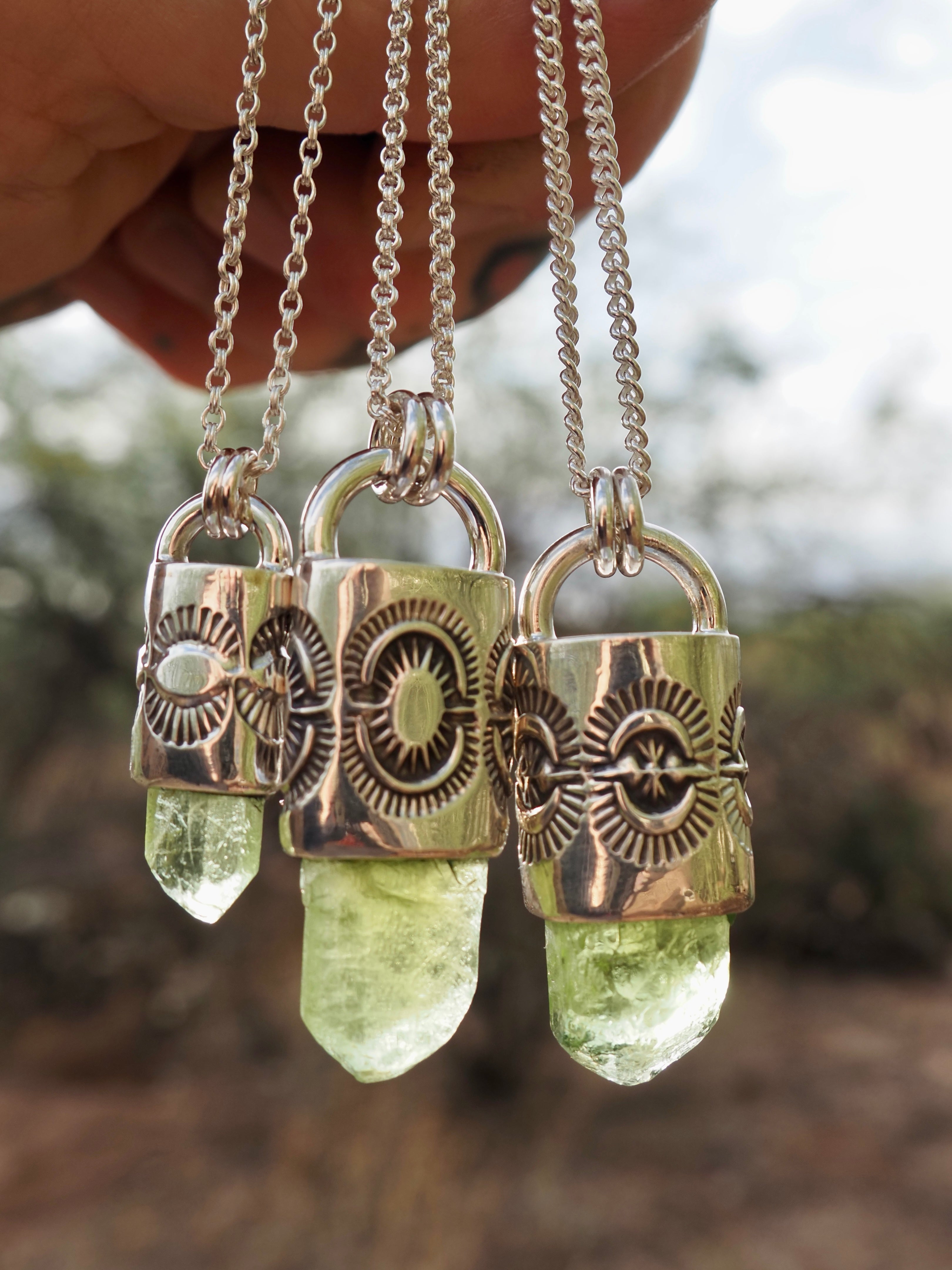Peridot Burst Talisman Necklace