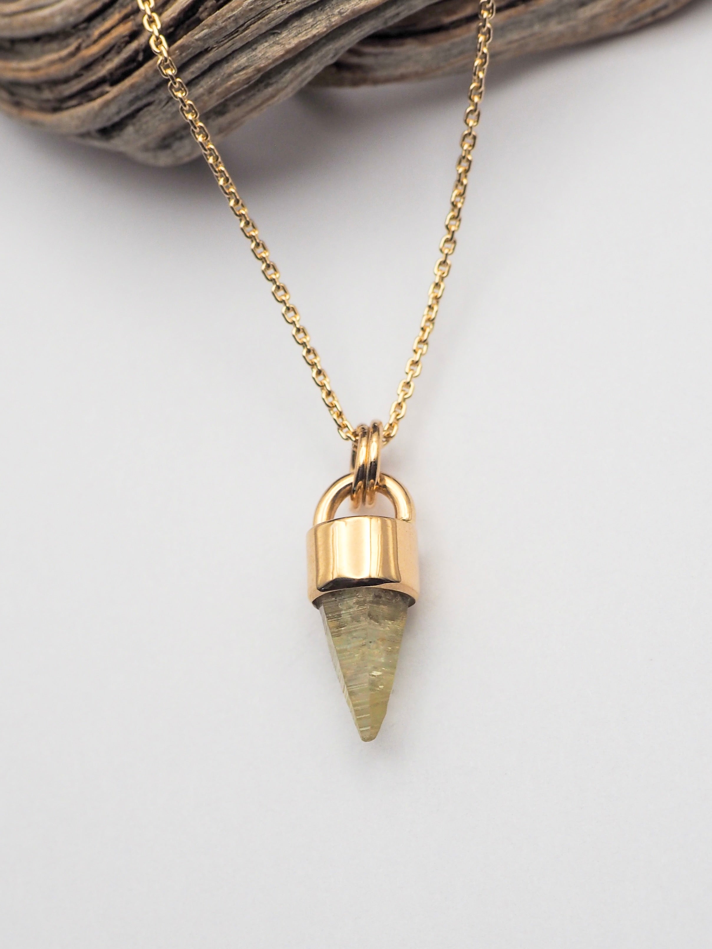 Yellow Sapphire 14k Gold Mini Talisman