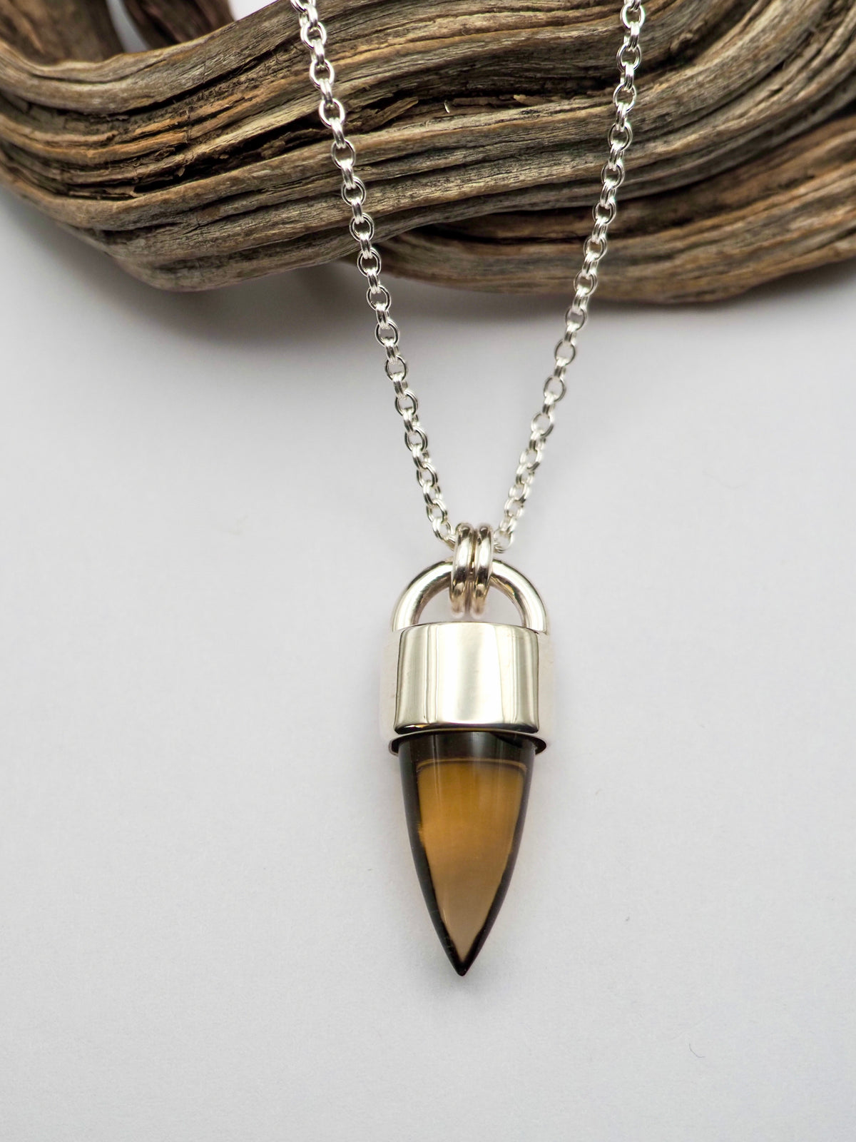 Smoky Citrine Spike Talisman Necklace