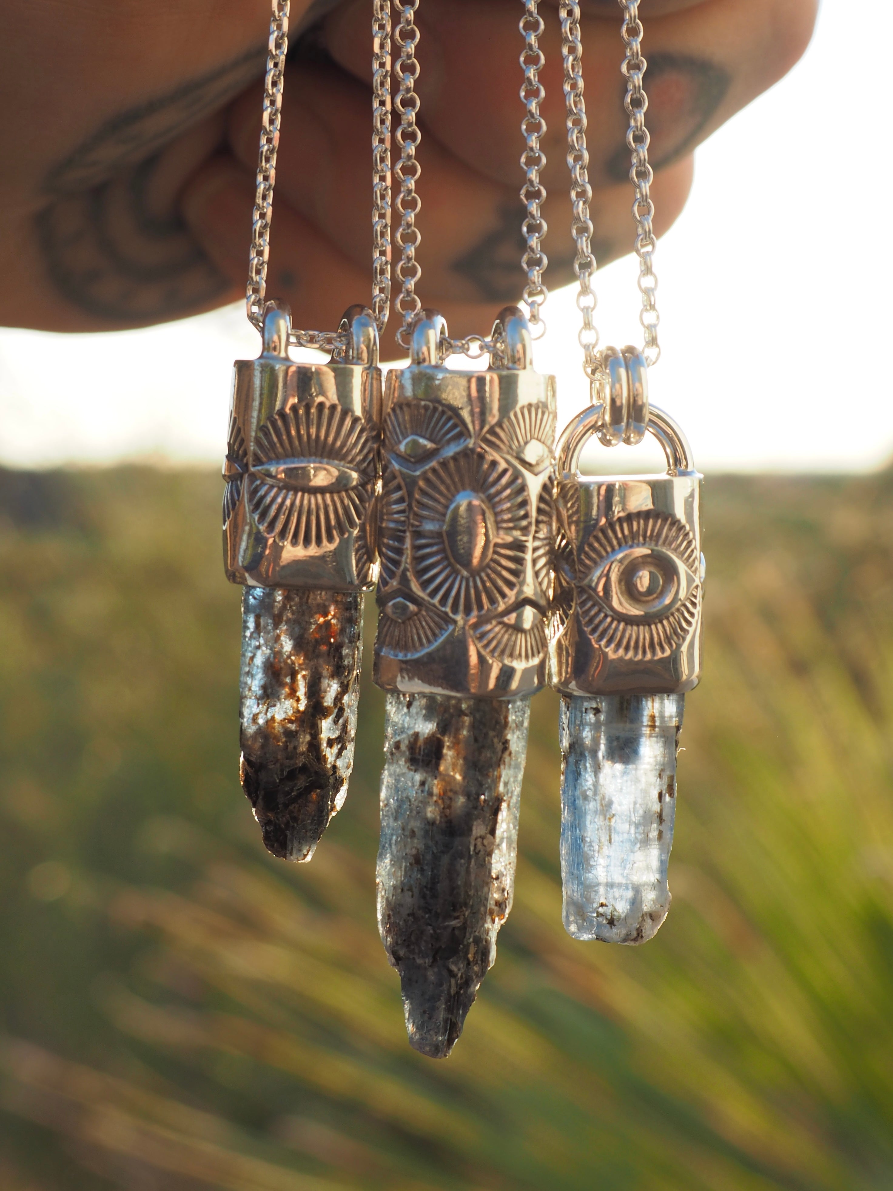 Blue Kyanite Eye Talisman Necklace