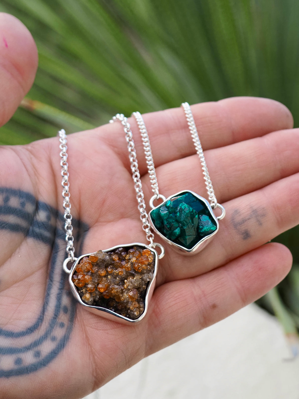 Dioptase Cluster Talisman Necklace