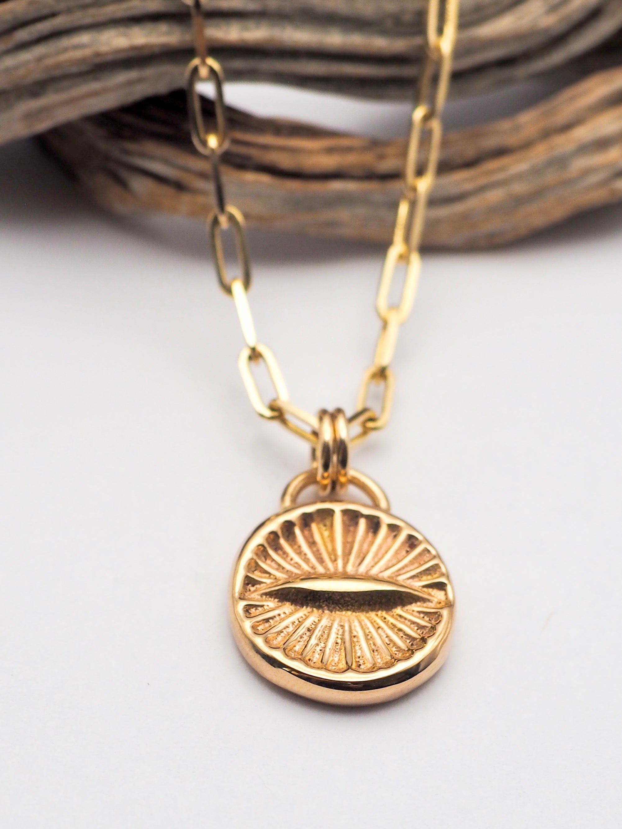 14K Sand Cast Large Eye Medallion