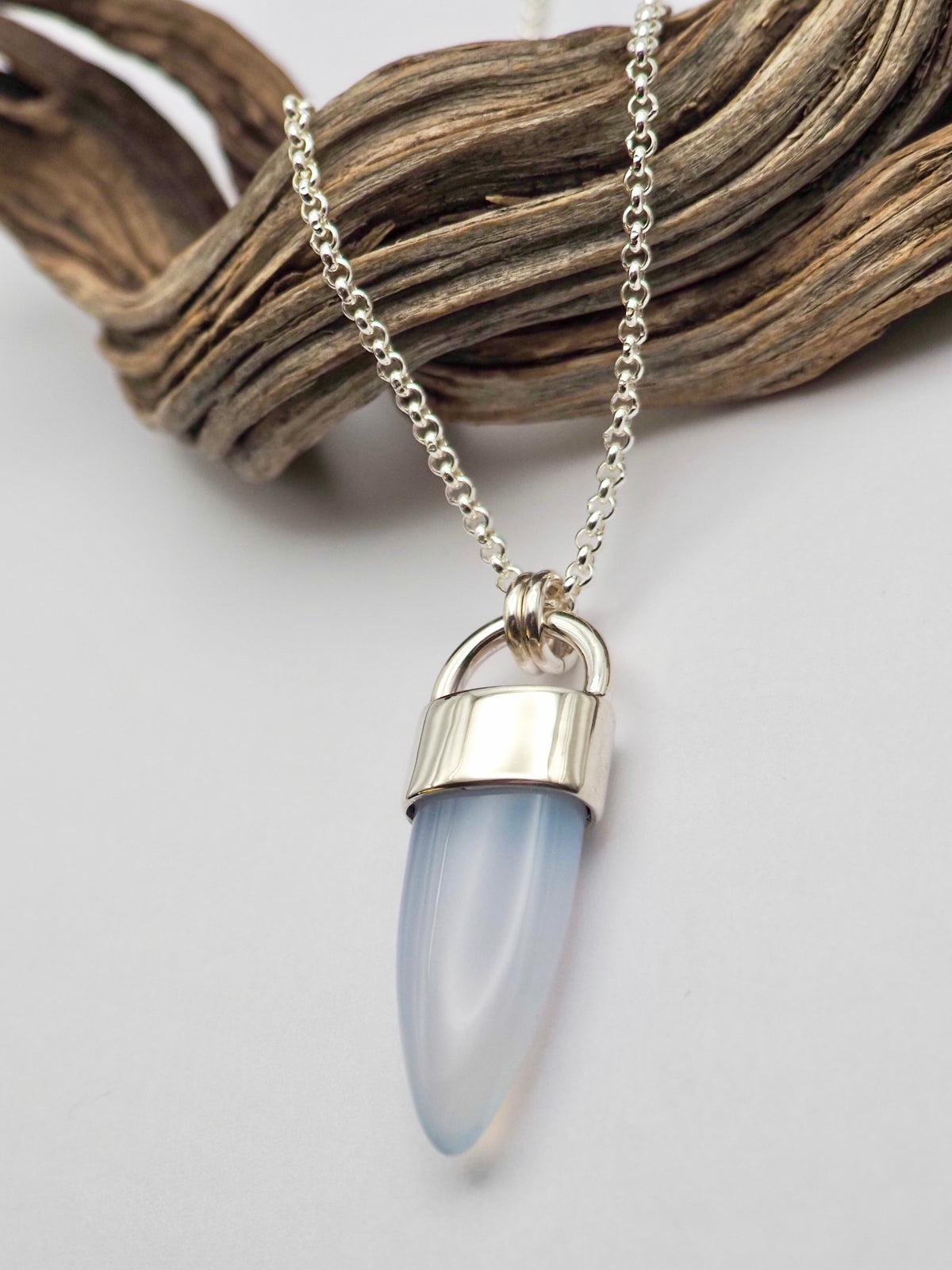 Chalcedony Spike Talisman Necklace