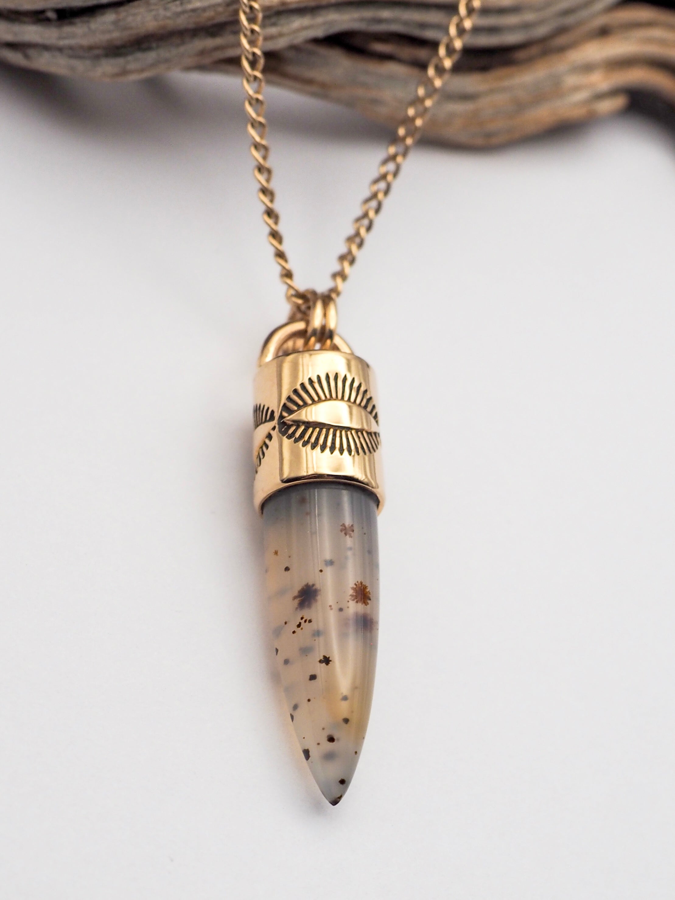 Montana Agate 14K Gold Eye Talisman