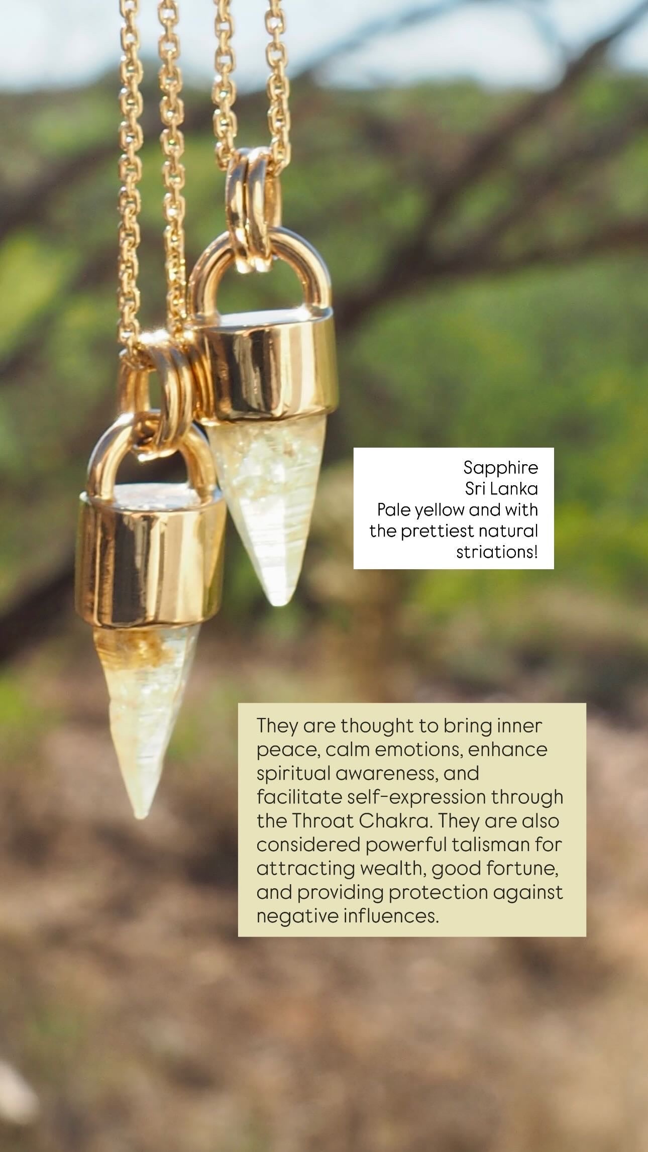 Yellow Sapphire 14k Gold Mini Talisman