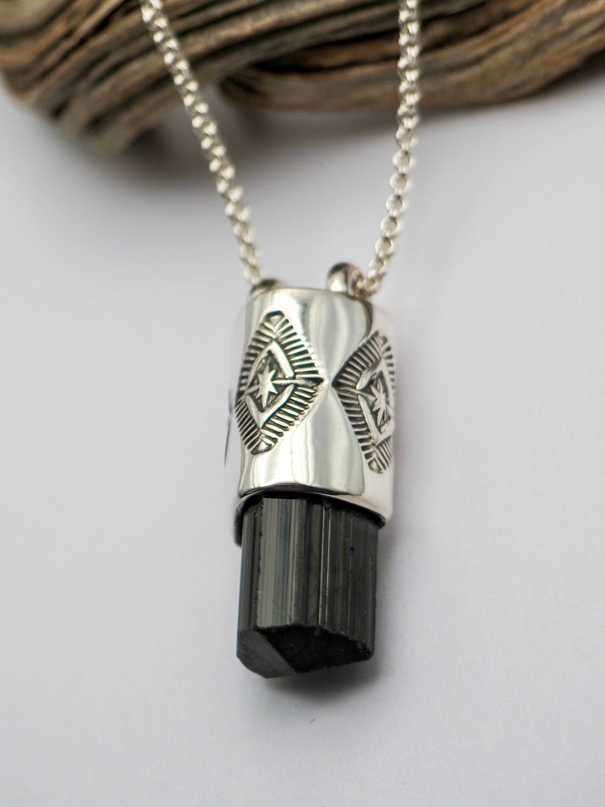Black Tourmaline Mesquite Talisman Necklace